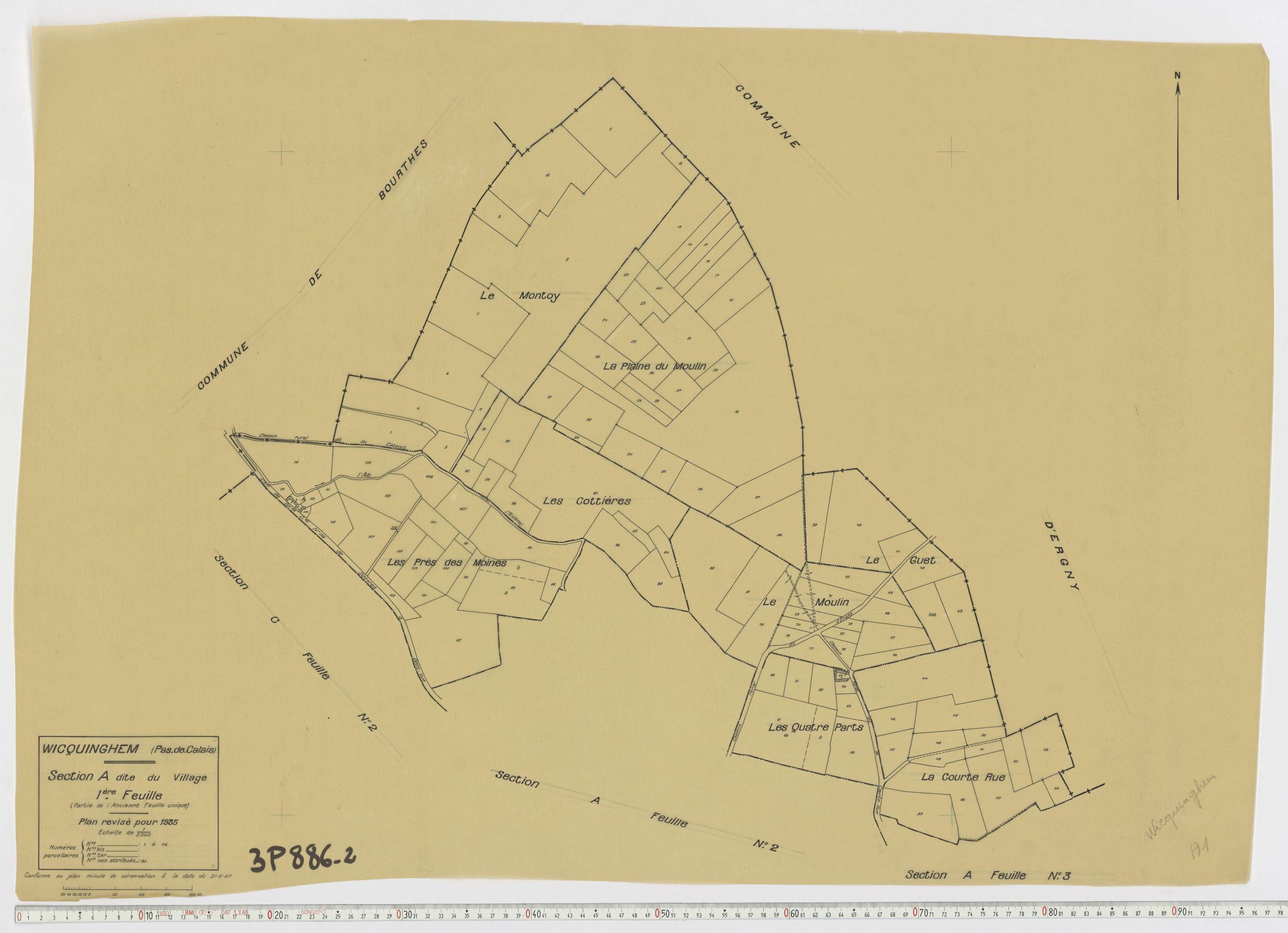Wicquinghem - Section A, feuille 1.
