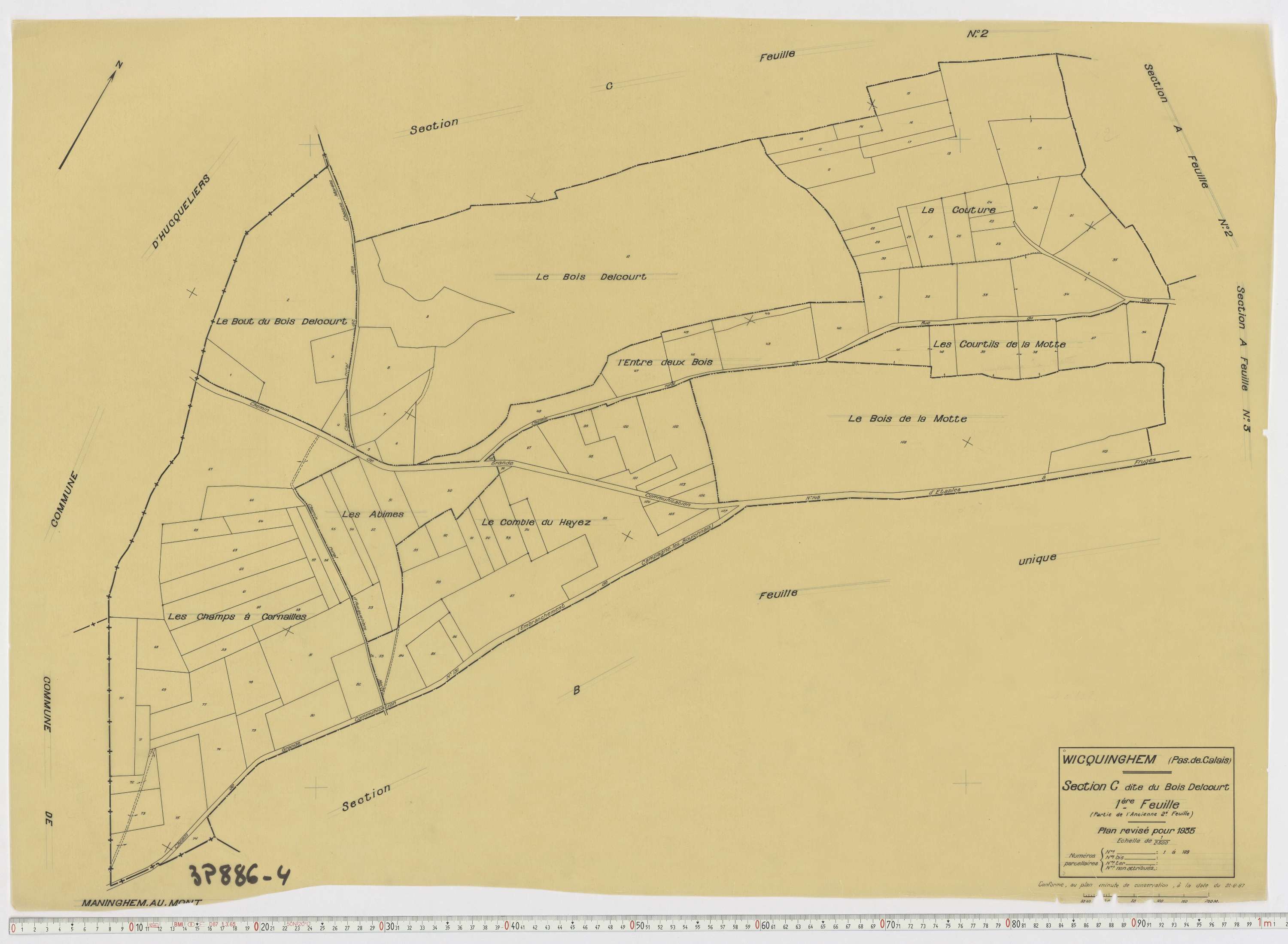Wicquinghem - Section C, feuille 1.