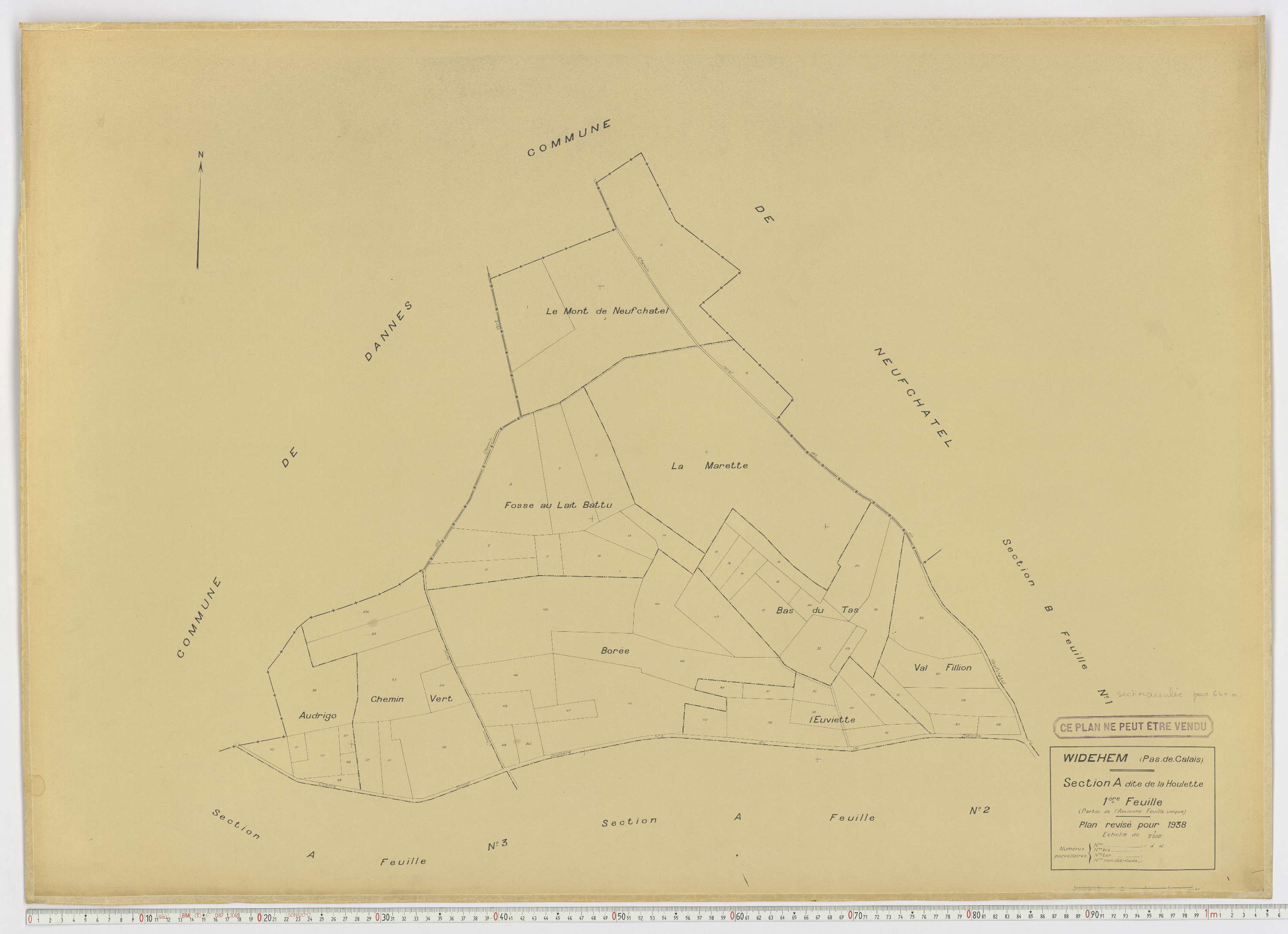 Widehem - Section A, feuille 1.
