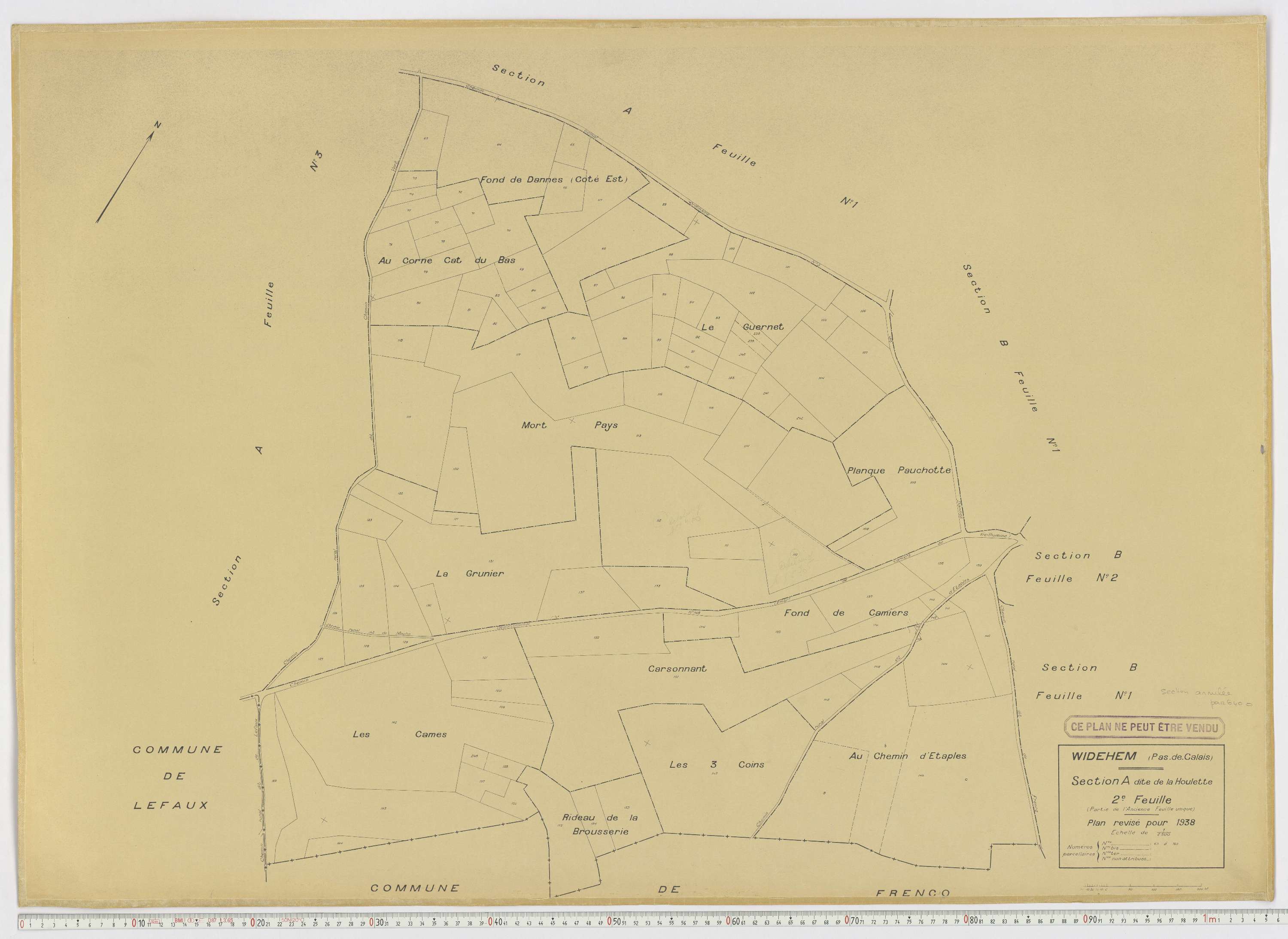 Widehem - Section A, feuille 2.