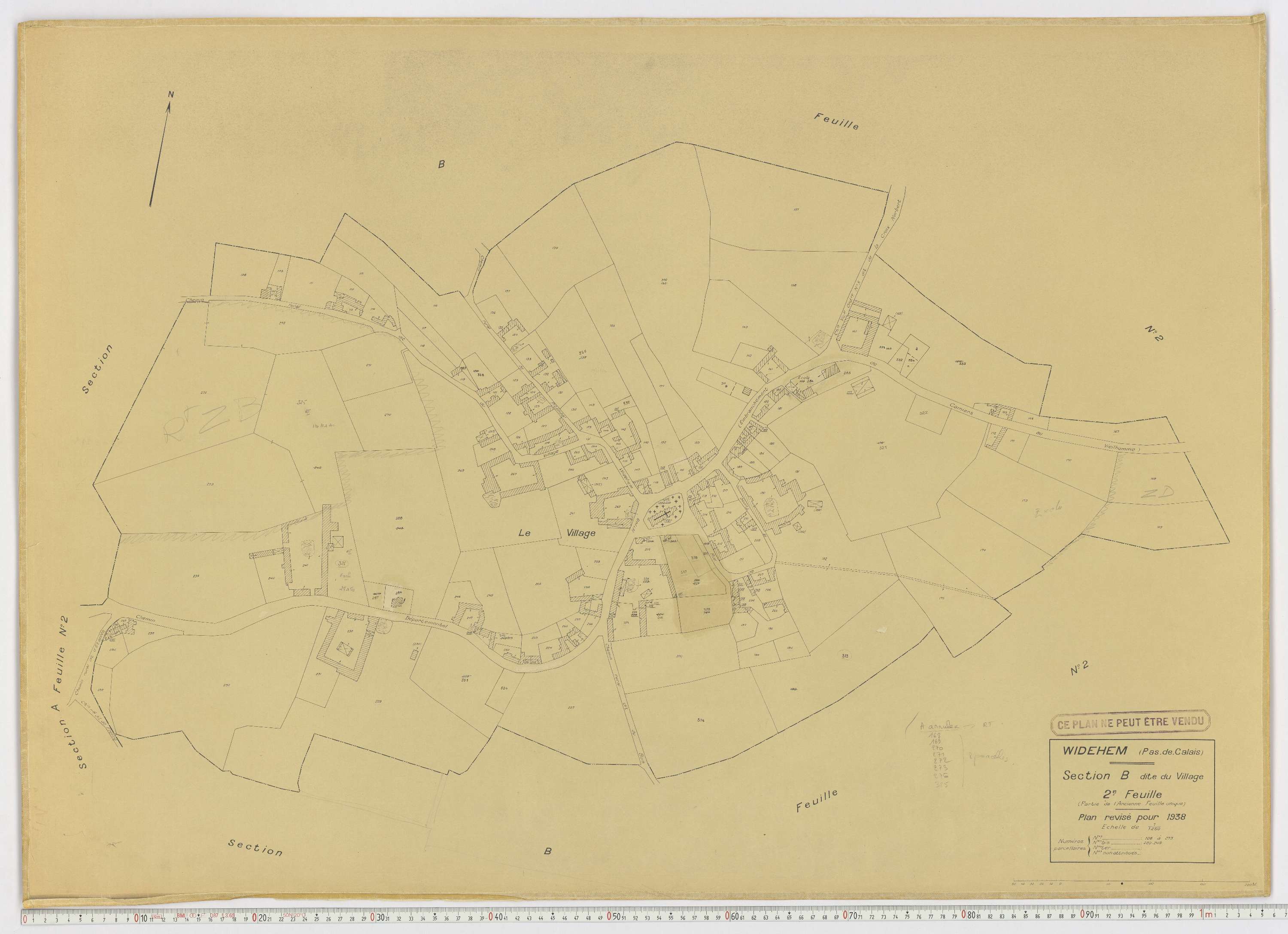 Widehem - Section B, feuille 2.