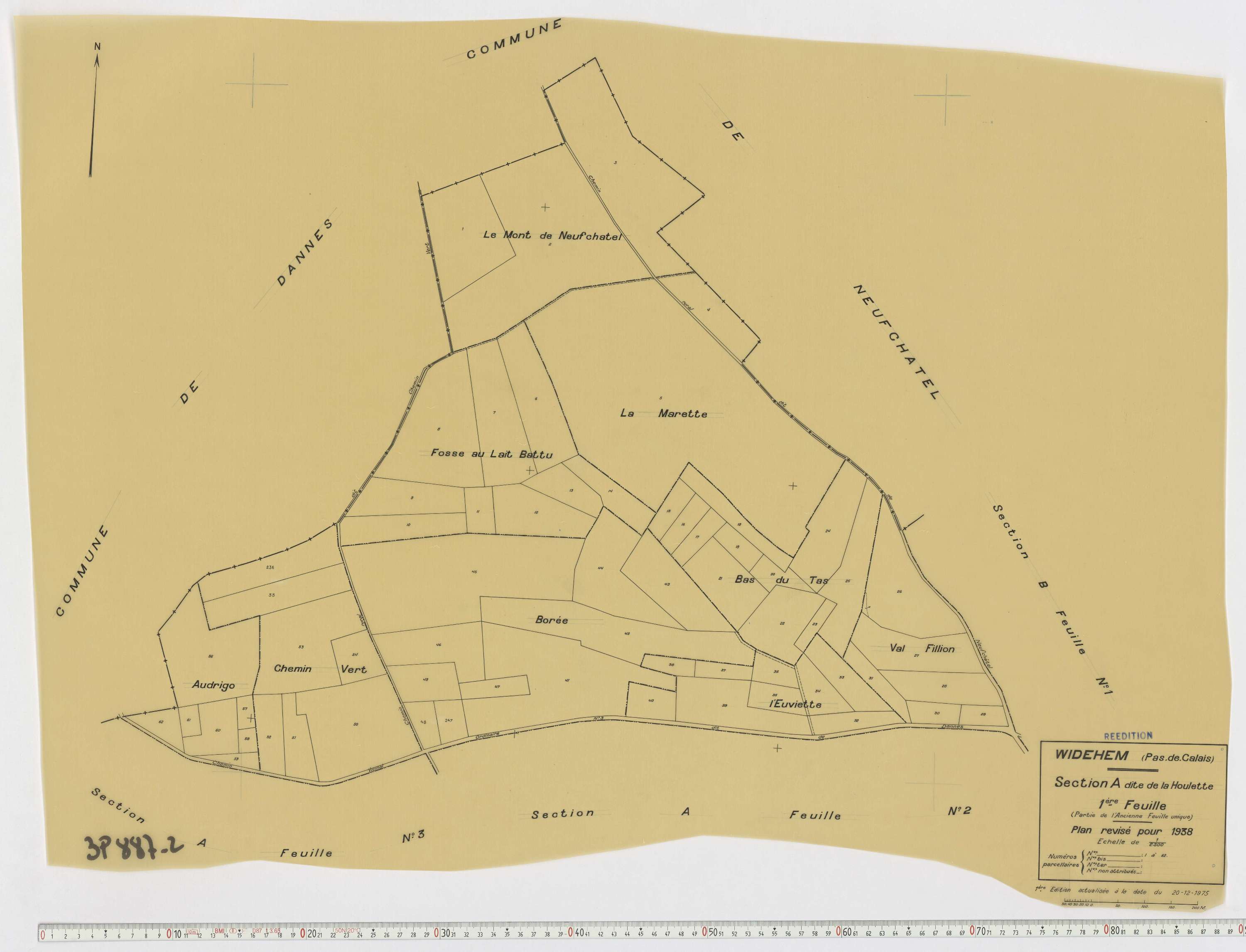 Widehem - Section A, feuille 1.