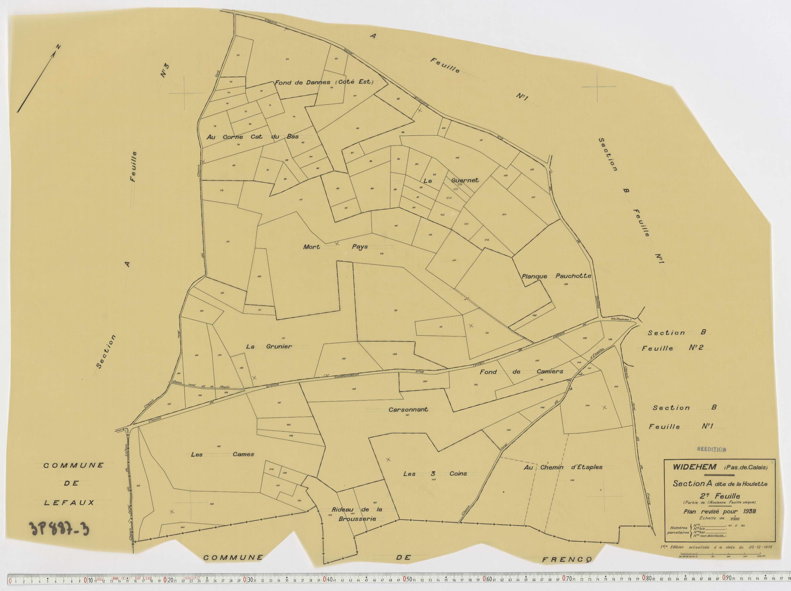 Widehem - Section A, feuille 2.