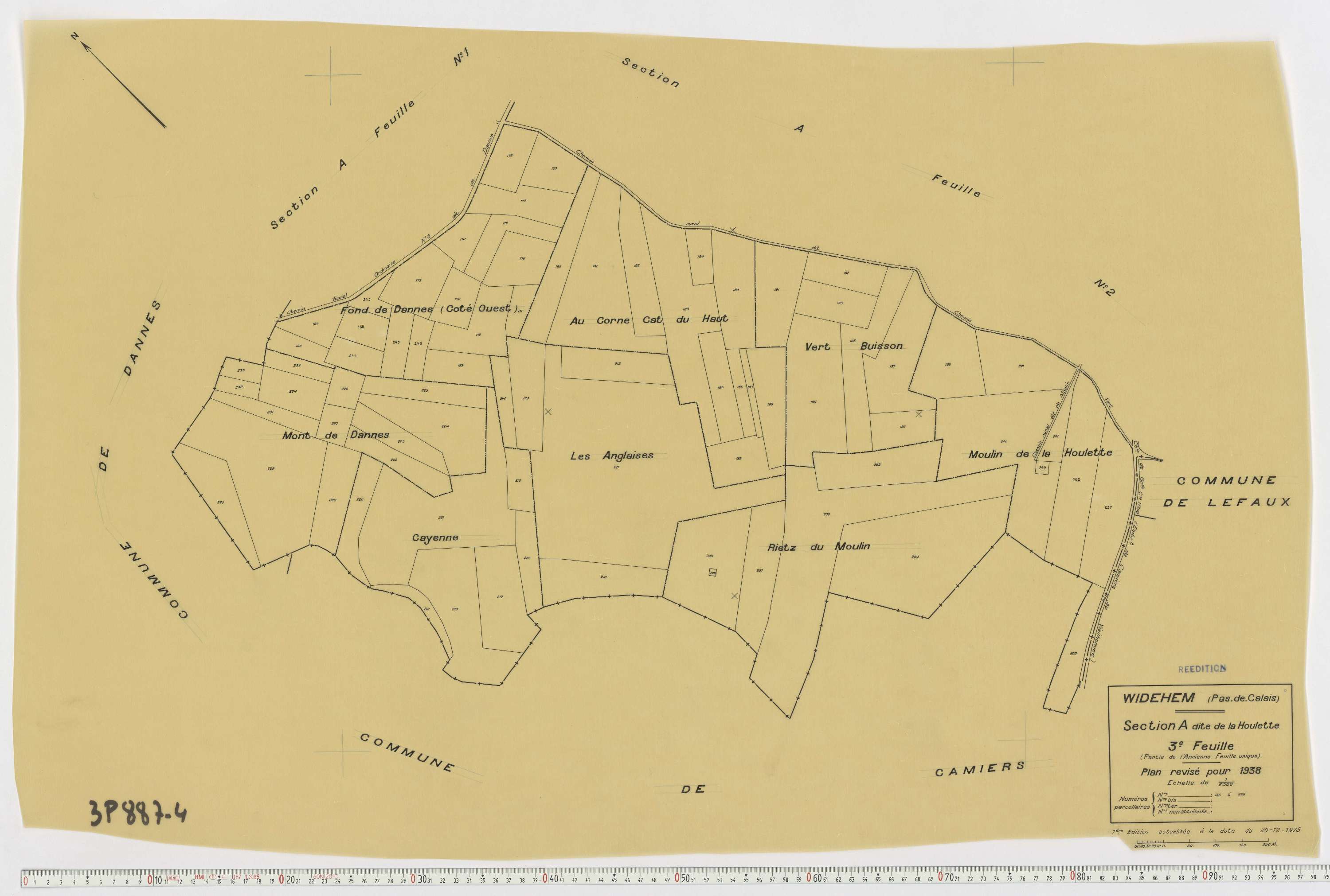 Widehem - Section A, feuille 3.
