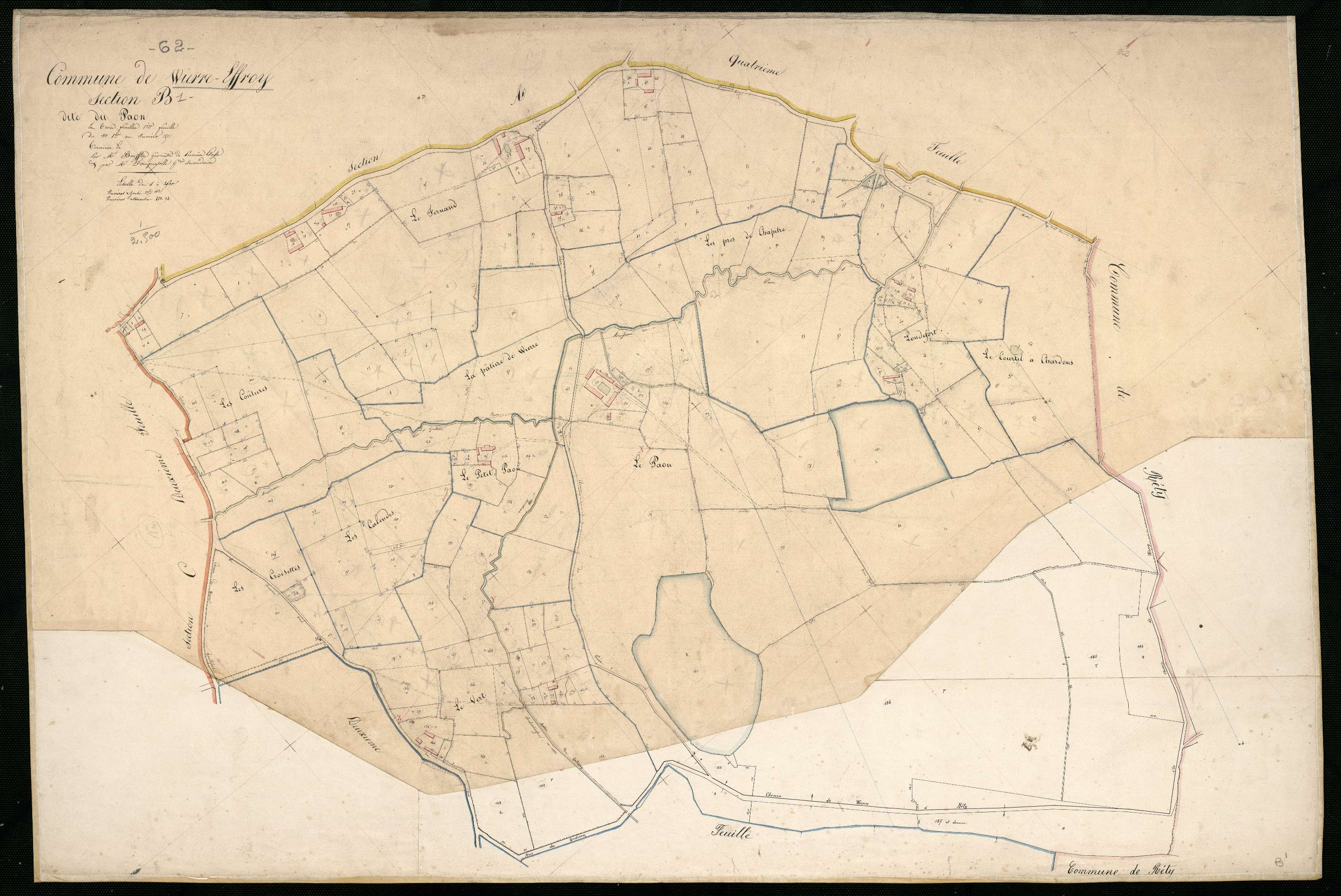 Wierre-Effroy - Section B, 1re feuille