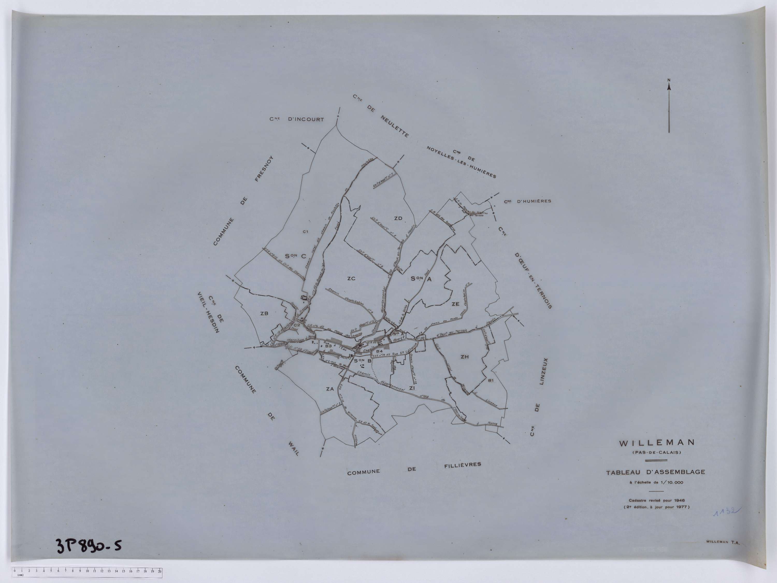 Willeman - Tableau d'assemblage.