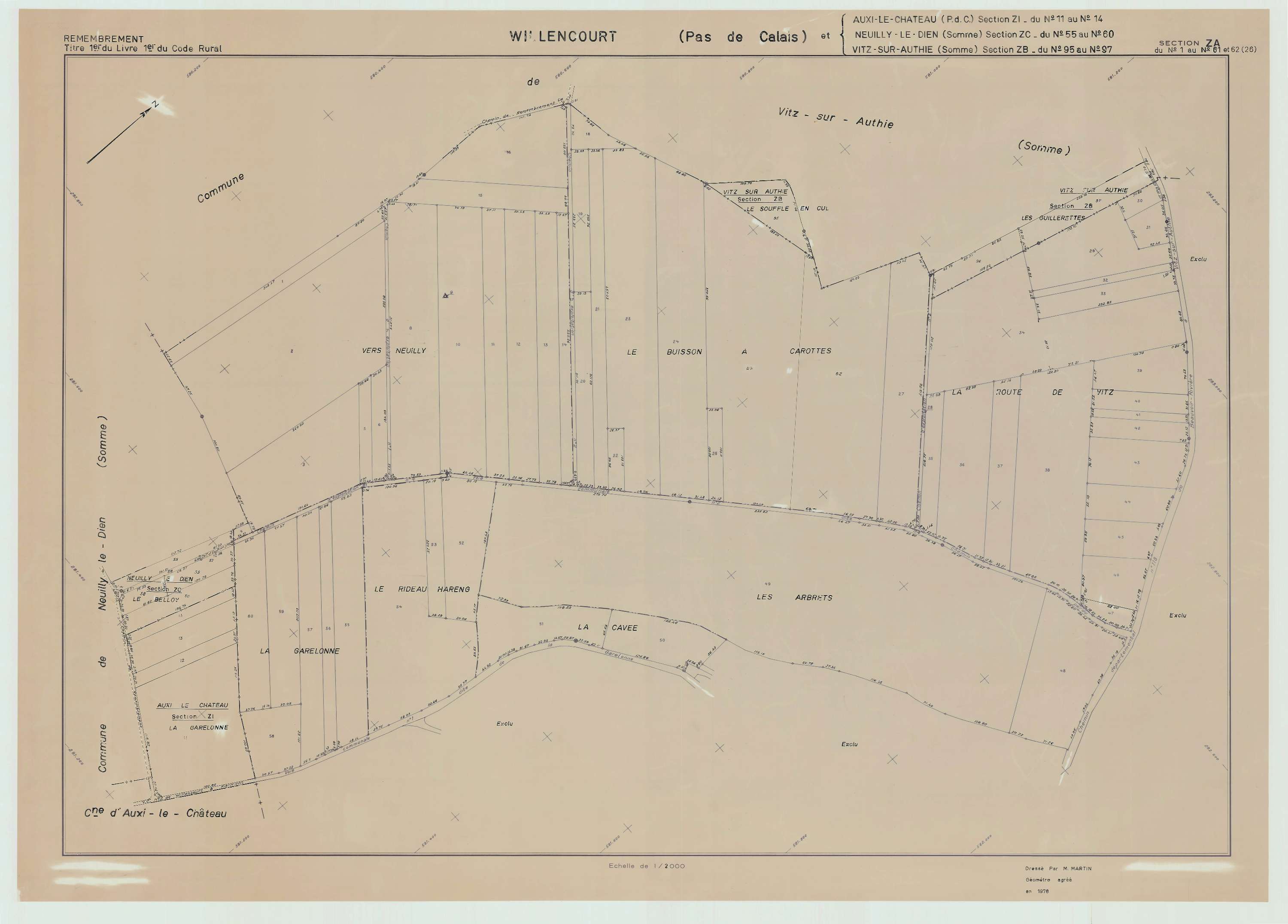Willencourt - Plan de remembrement : section ZA.