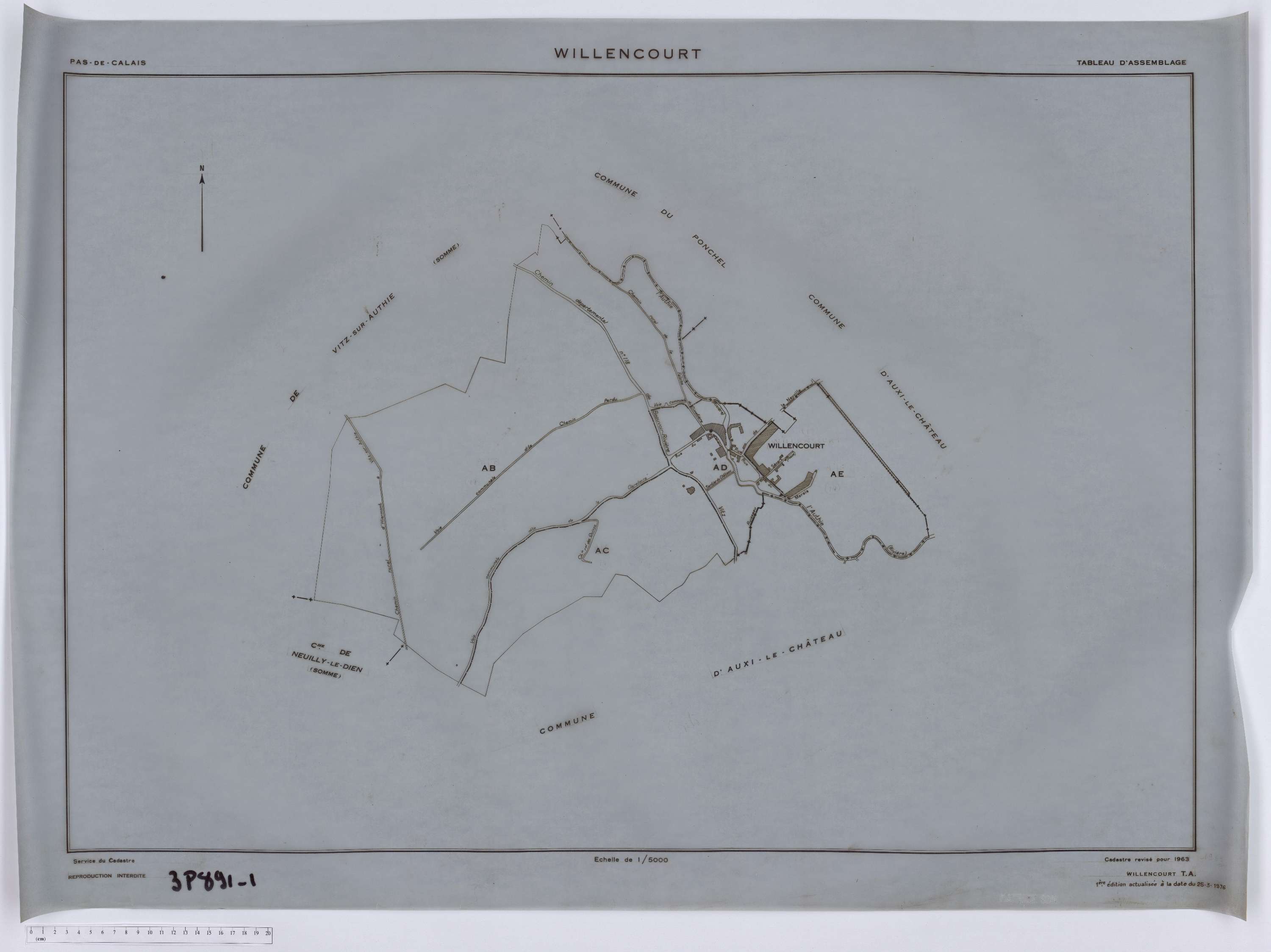 Willencourt - Tableau d'assemblage.