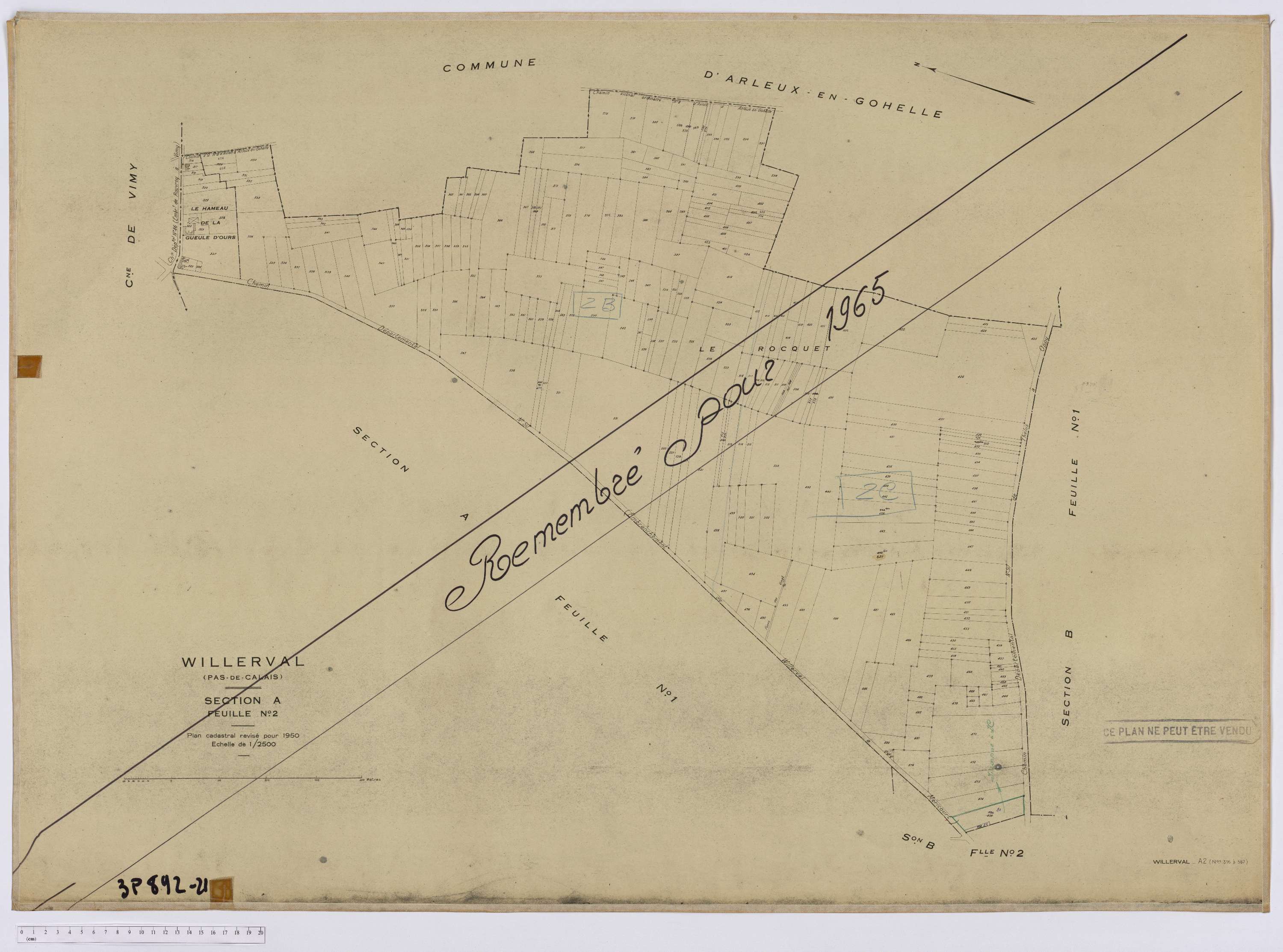 Willerval - Section A, feuille 2.