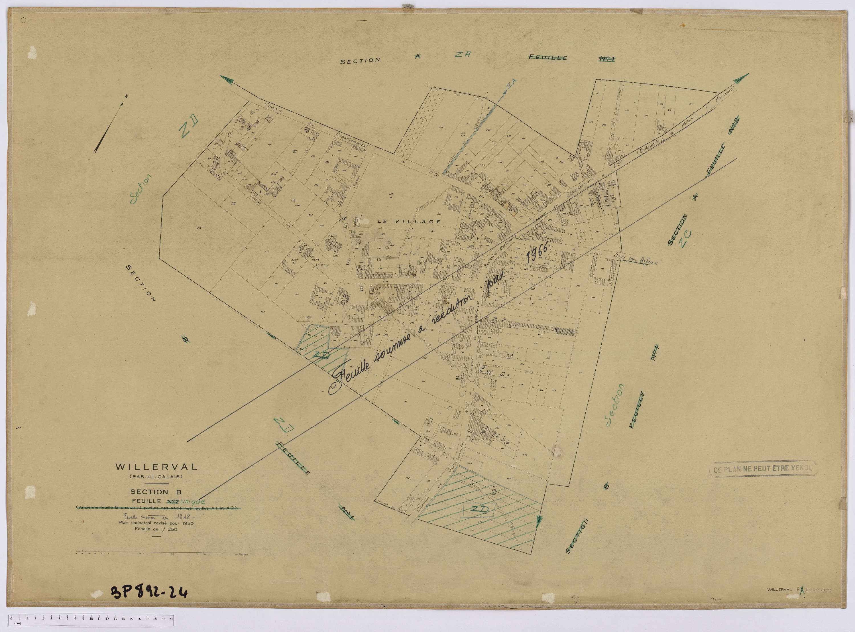 Willerval - Section B, feuille 2.