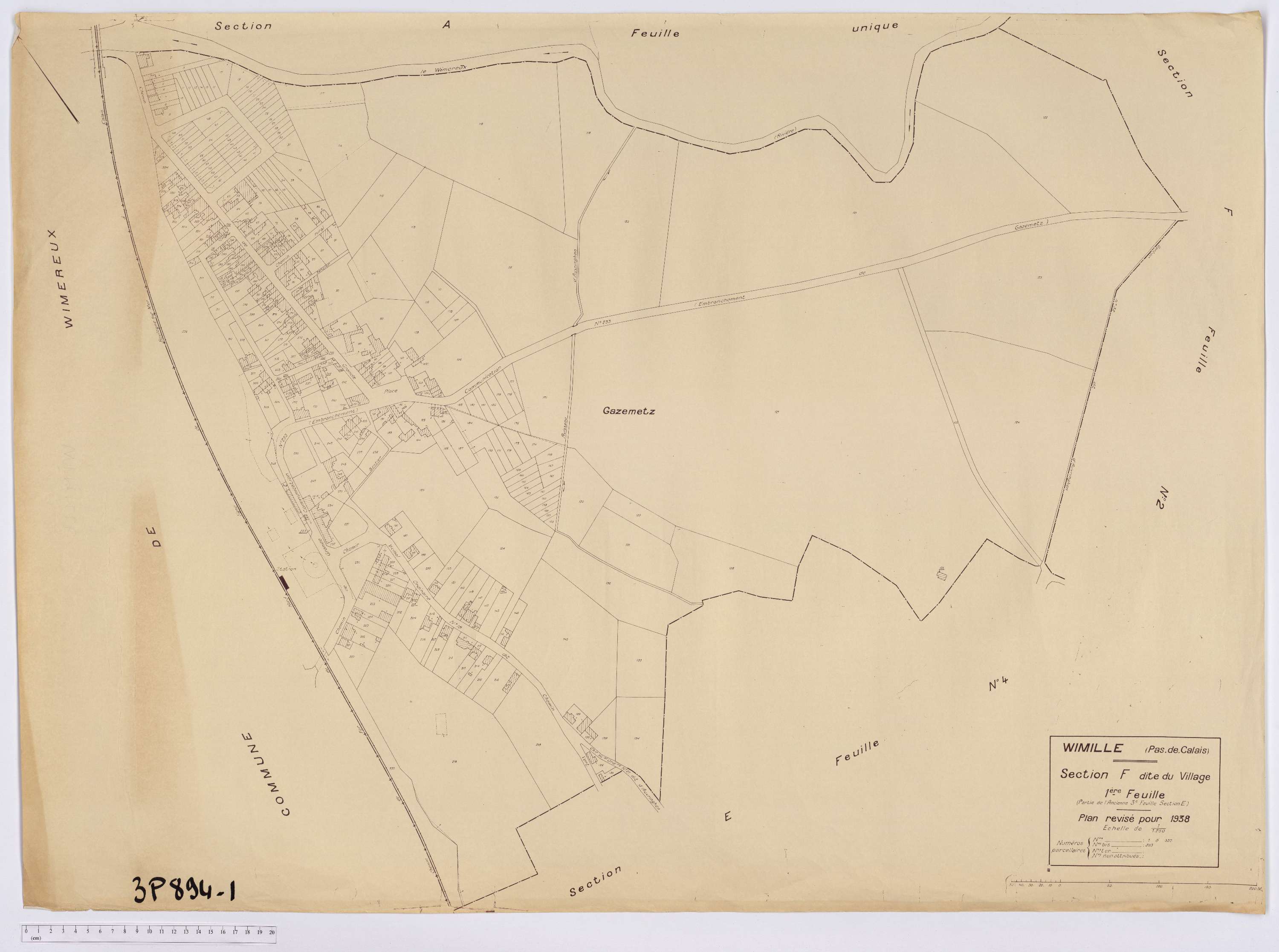 Wimille - Section F, feuille 1.