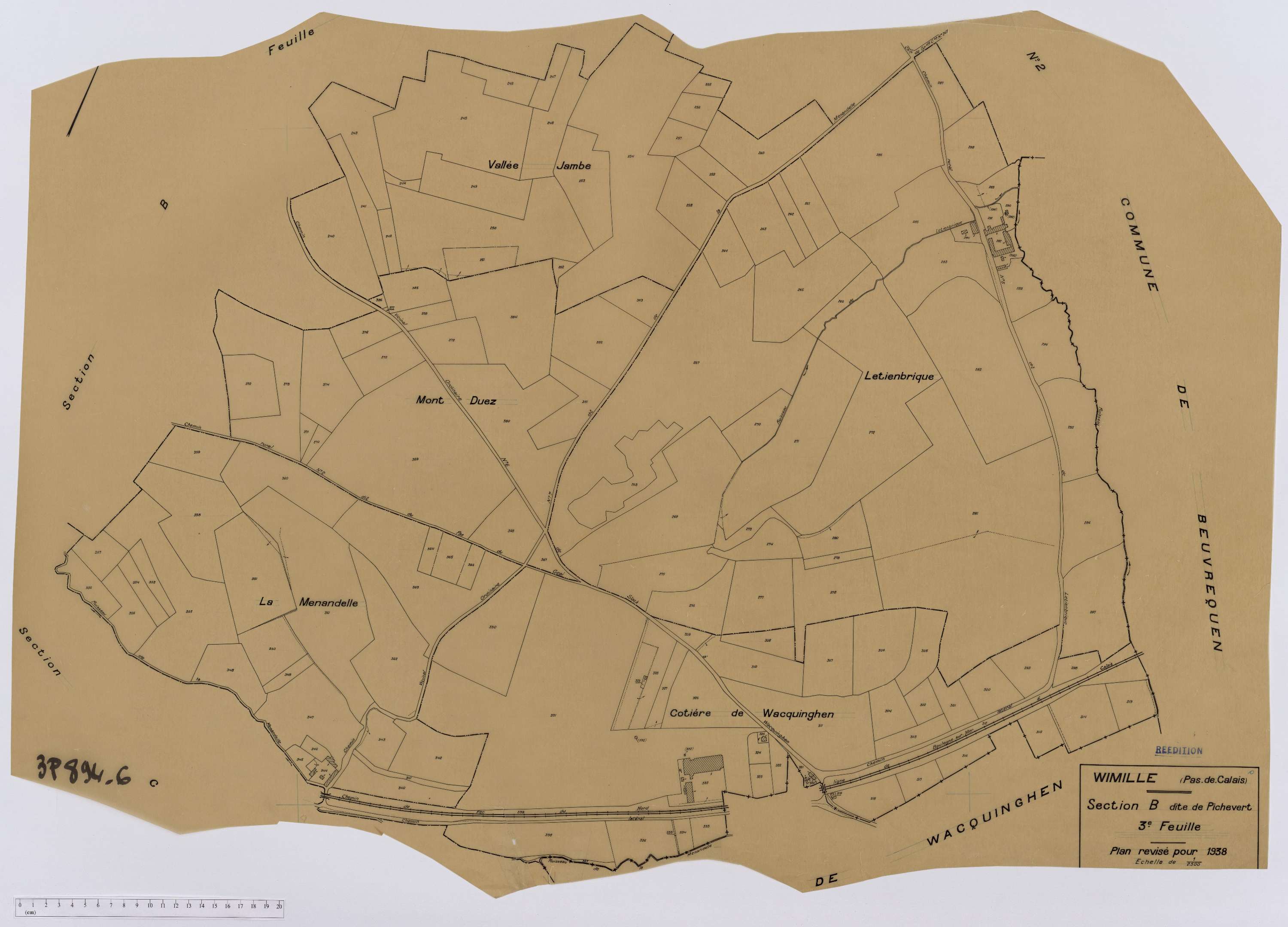 Wimille - Section B, feuille 3.