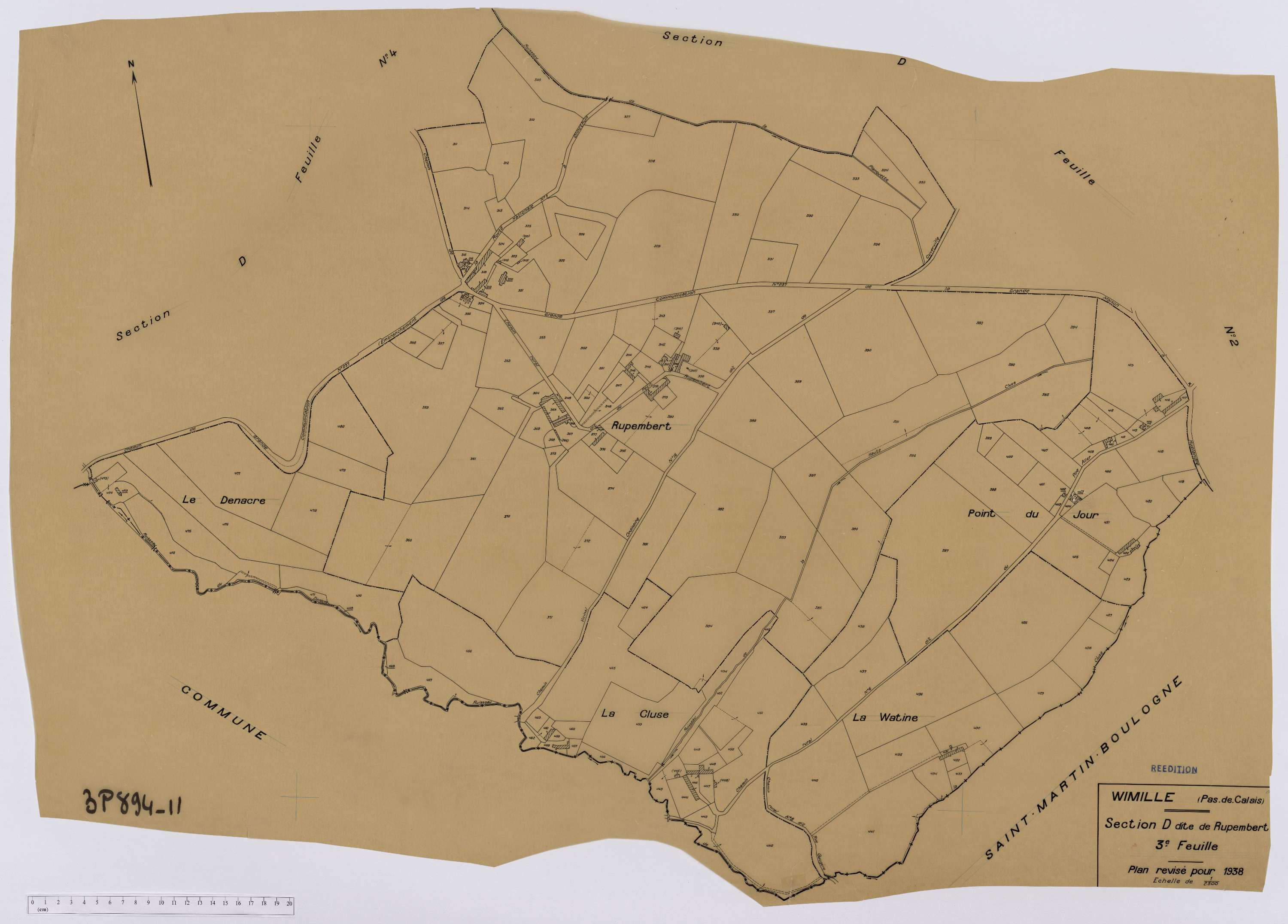Wimille - Section D, feuille 3.