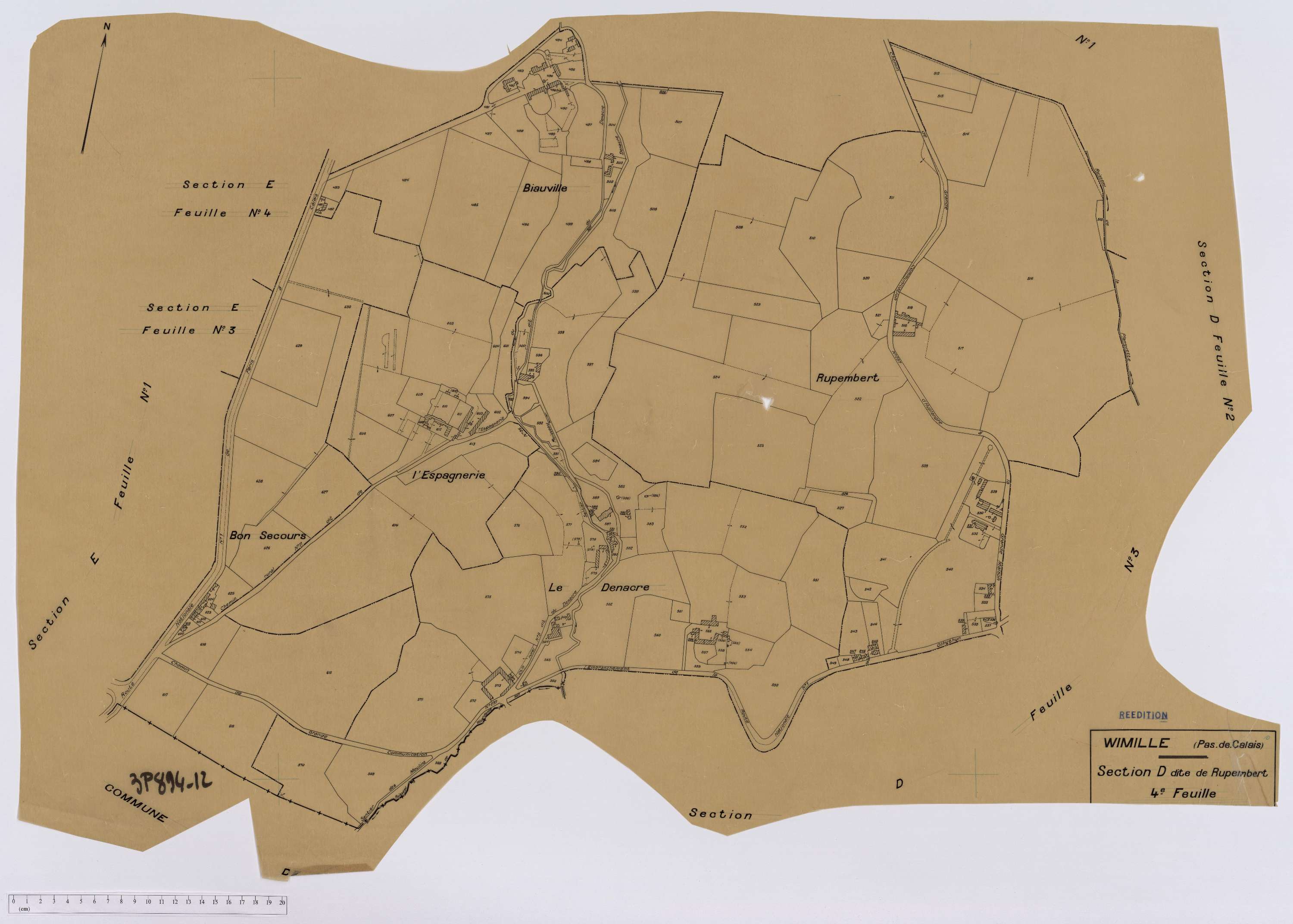 Wimille - Section D, feuille 4.