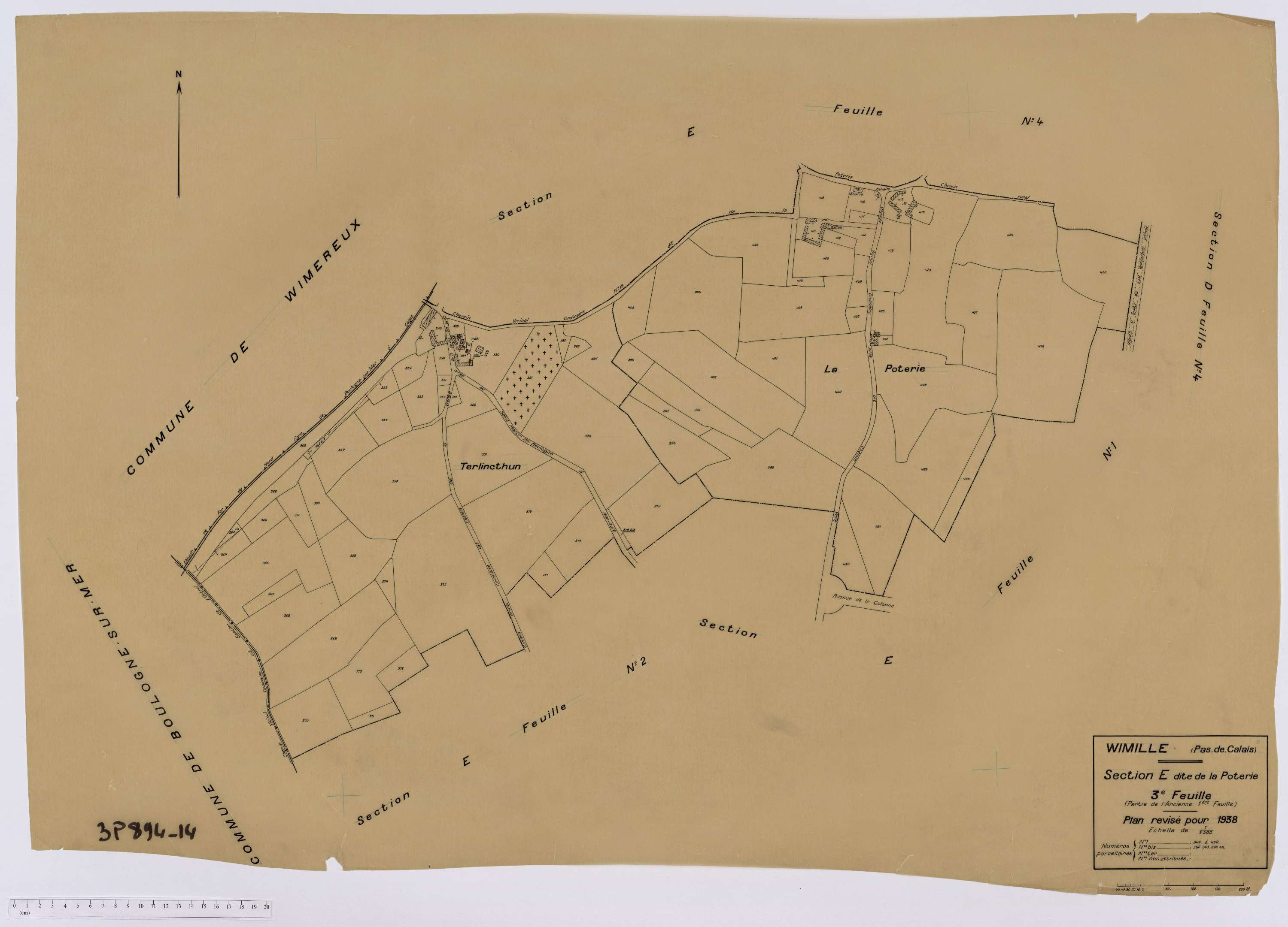 Wimille - Section E, feuille 3.