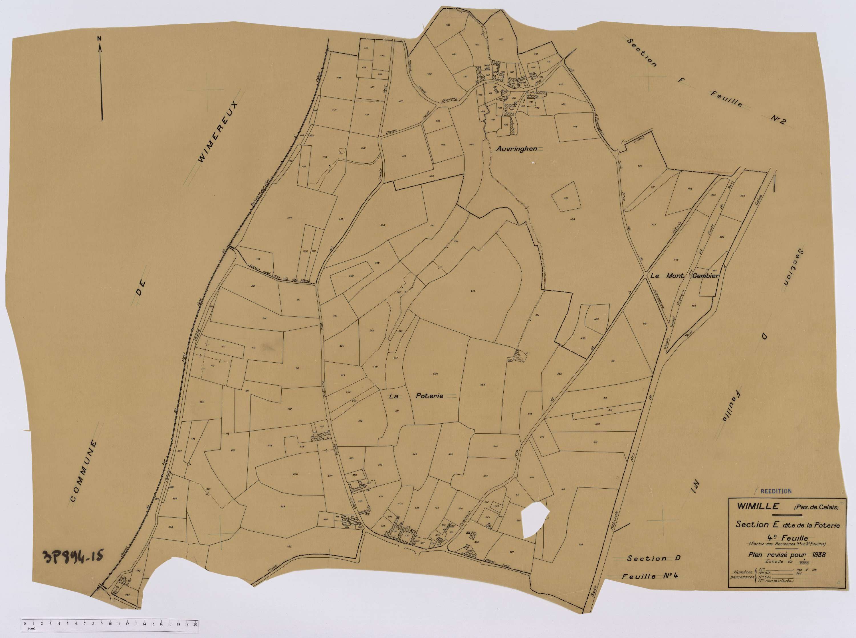 Wimille - Section E, feuille 4.