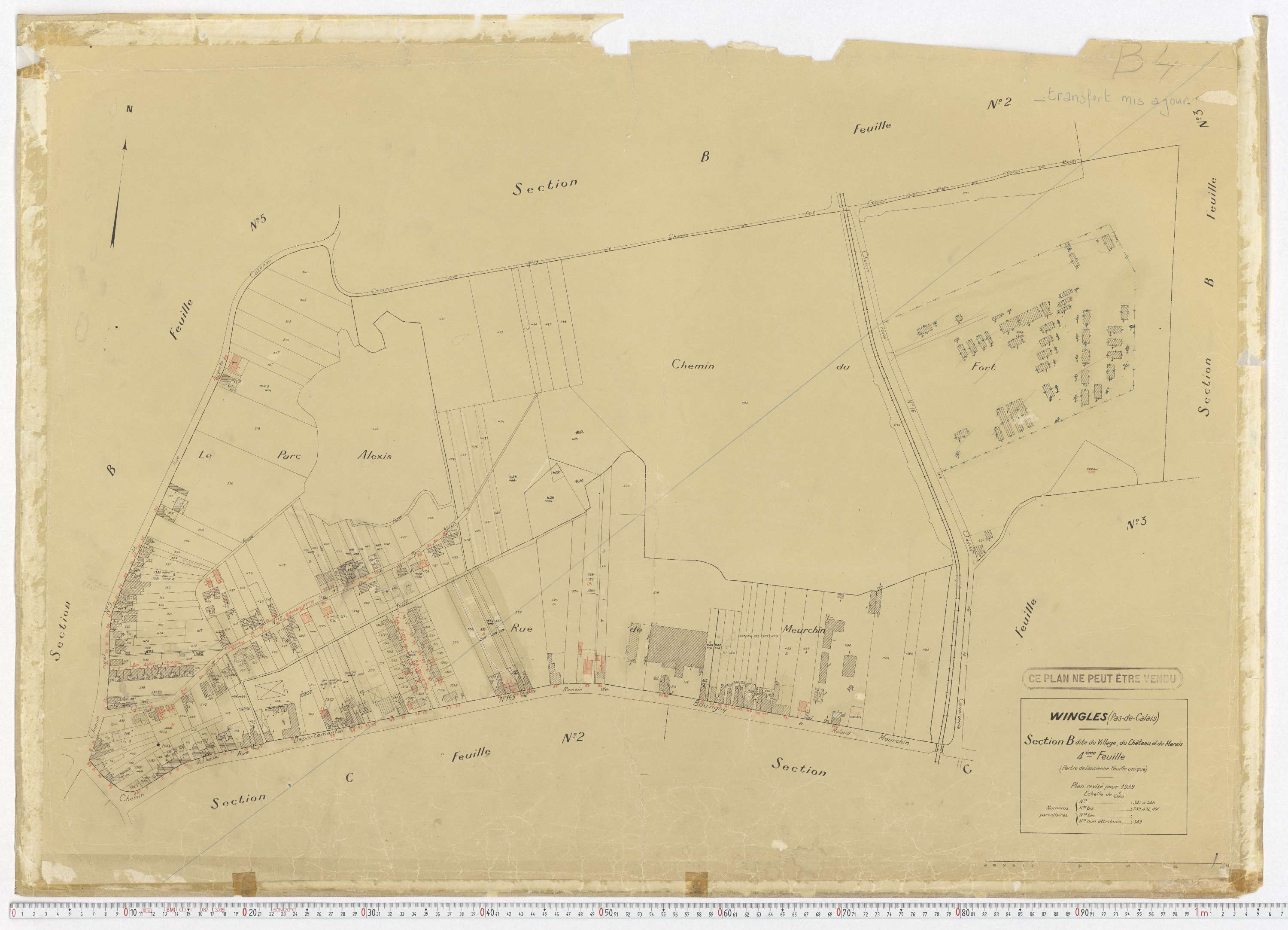 Wingles - Section B, feuille 4.