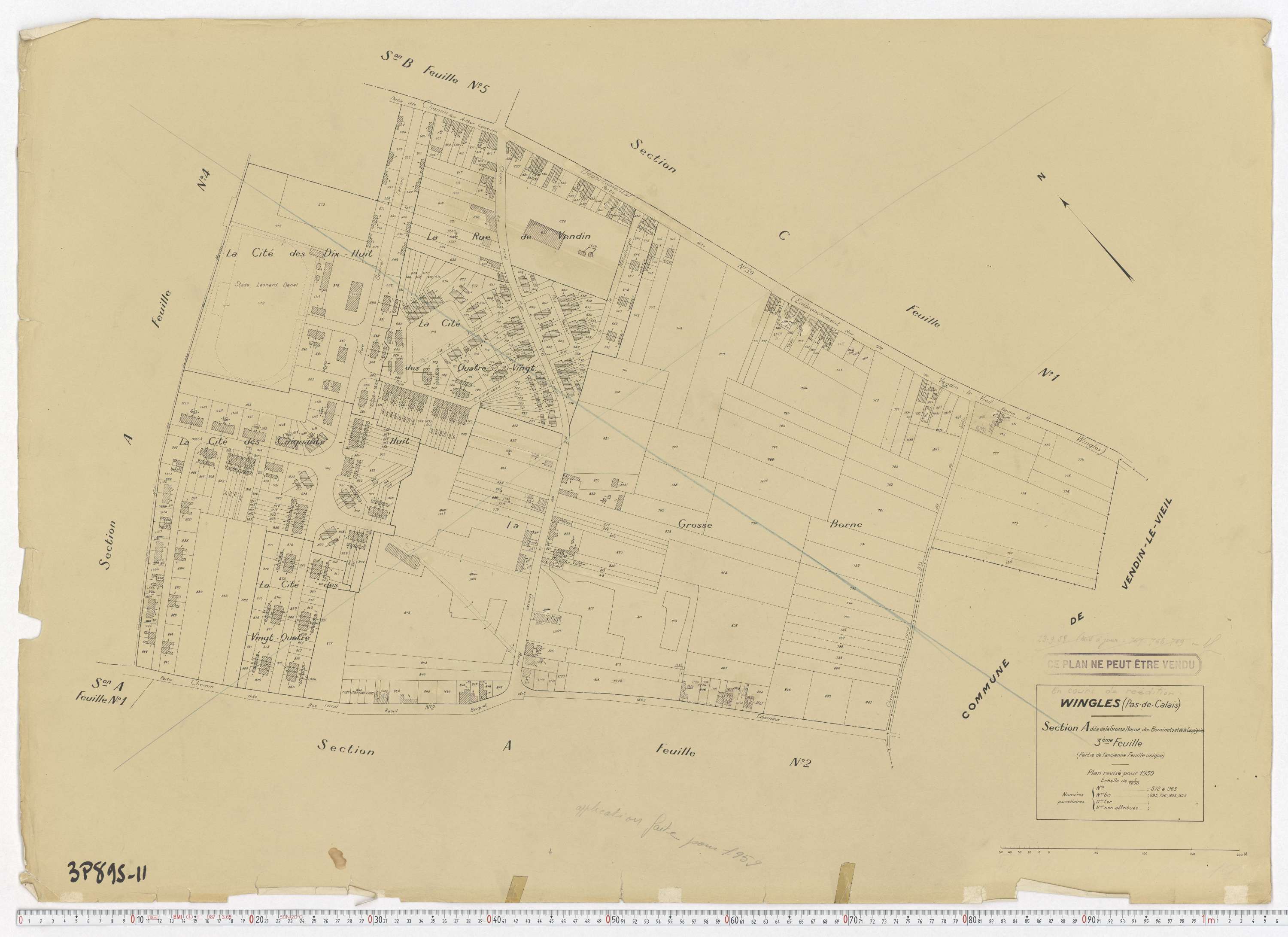 Wingles - Section A, feuille 3.