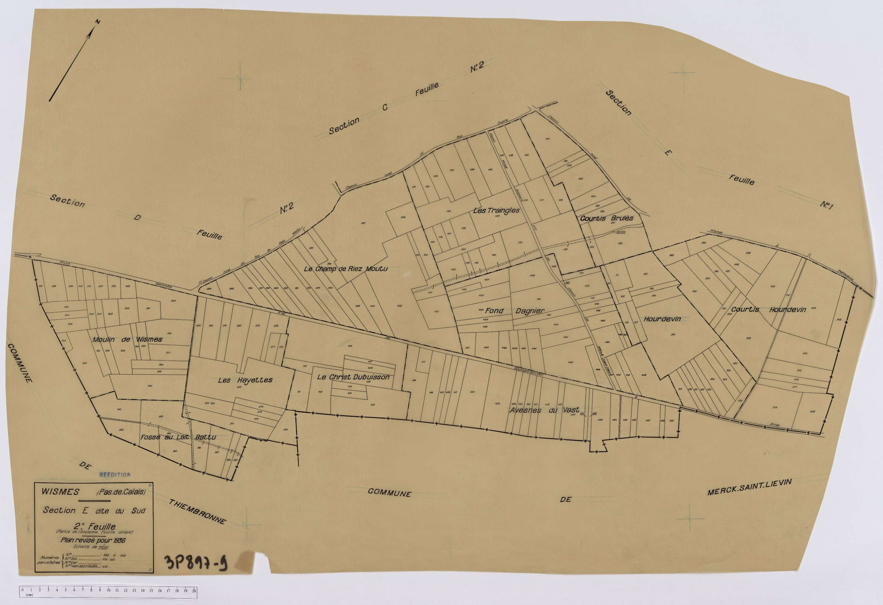 Wismes - Section E, feuille 2.