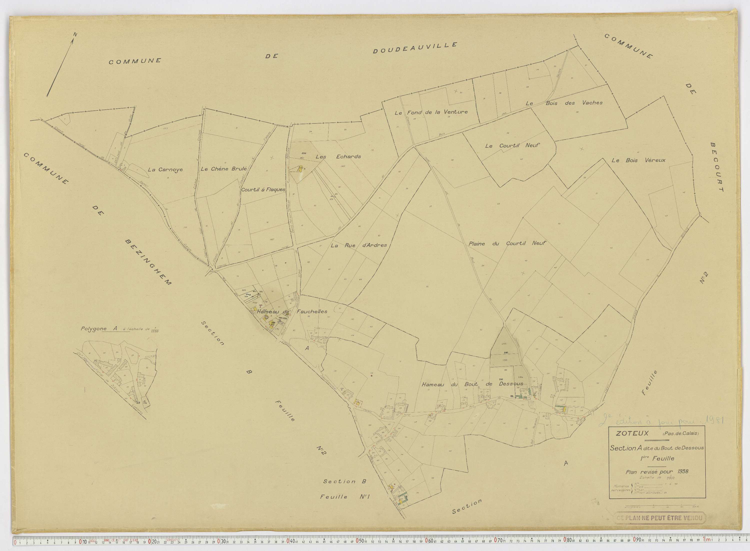 Zoteux - Section A, feuille 1.