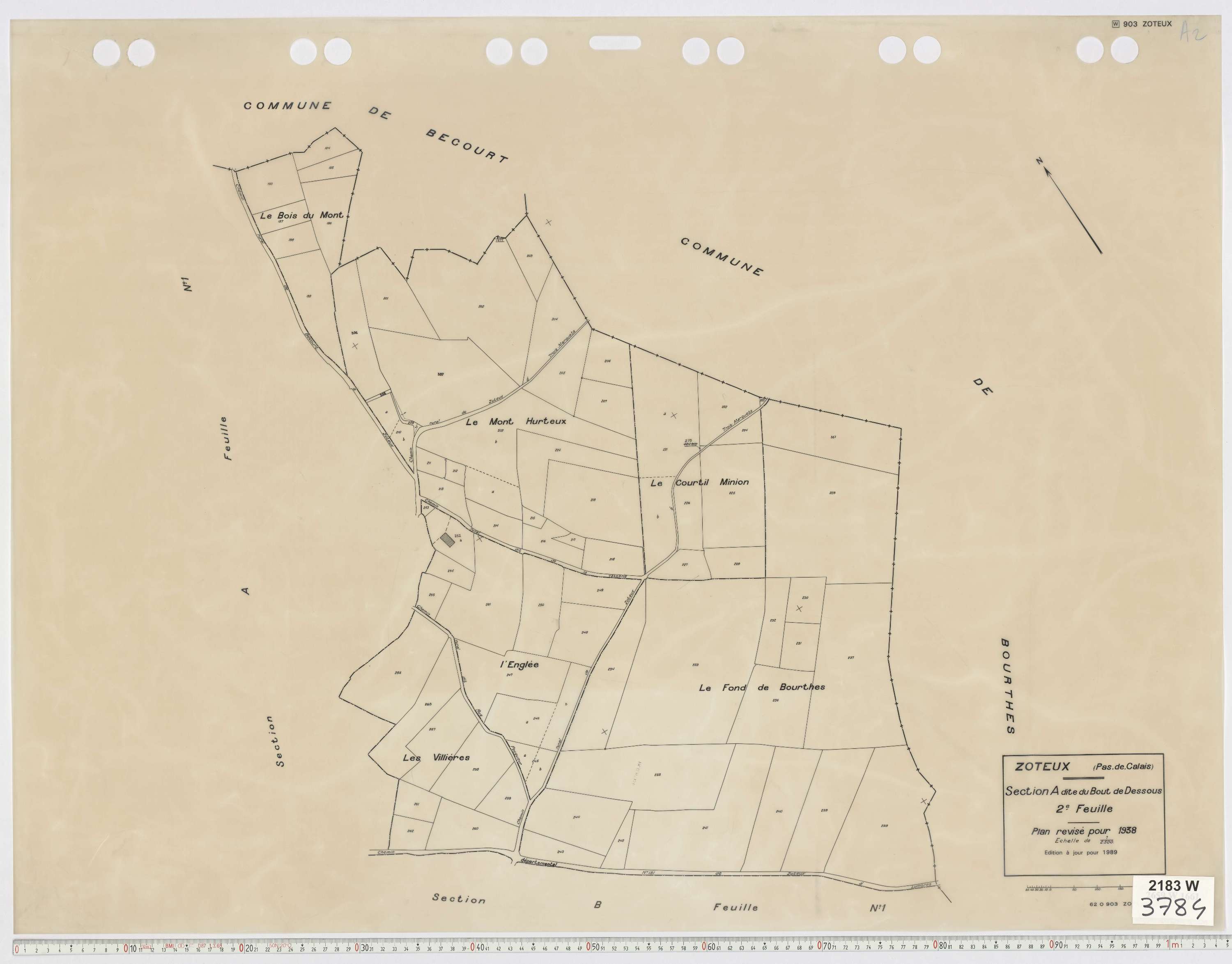 Zoteux - Section A, feuille 2.