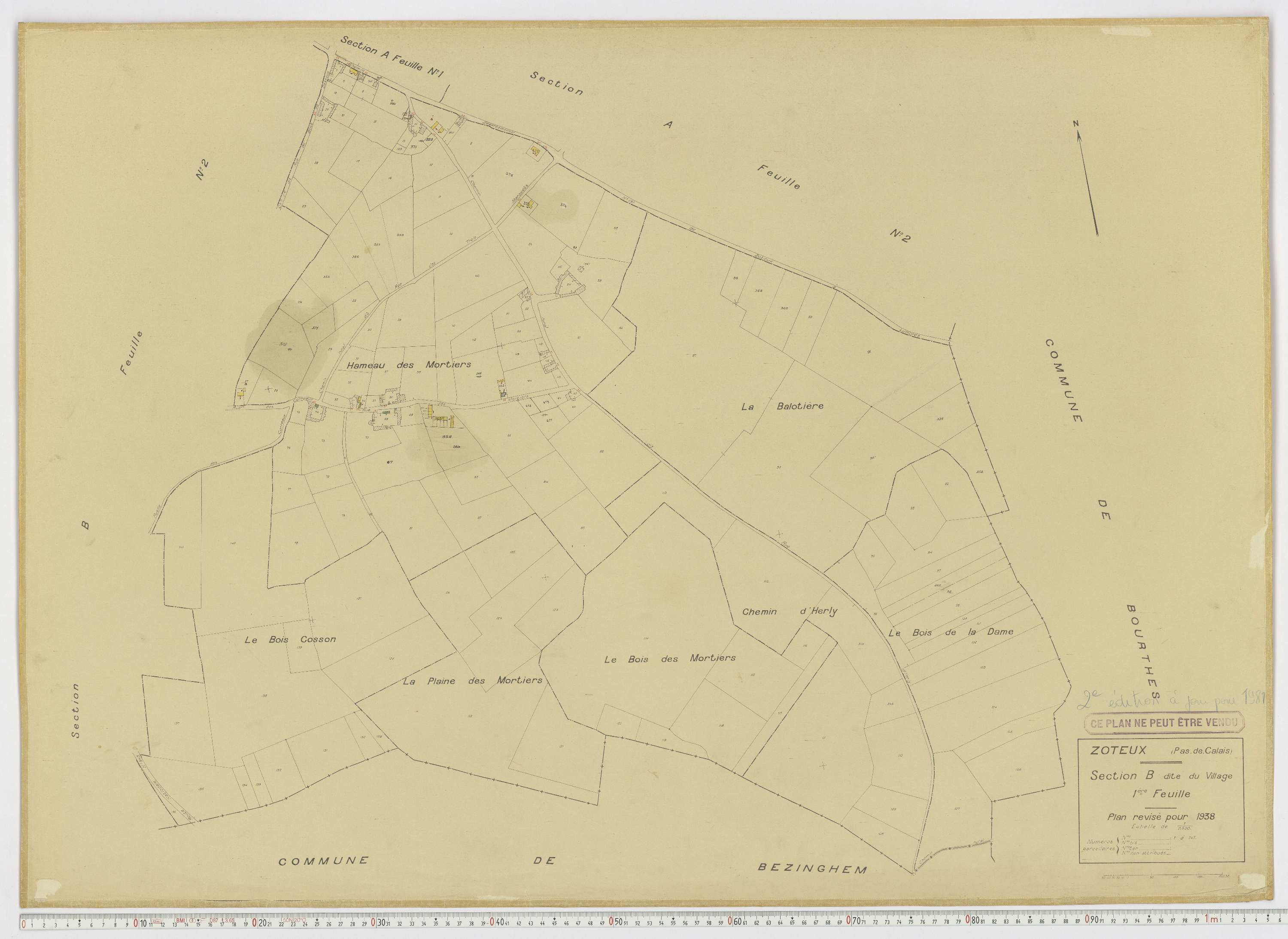 Zoteux - Section B, feuille 1.
