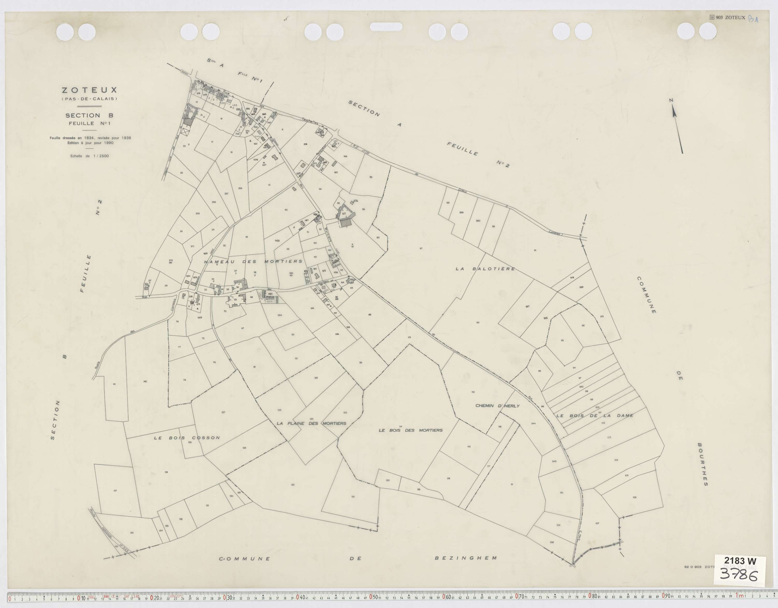 Zoteux - Section B, feuille 1.