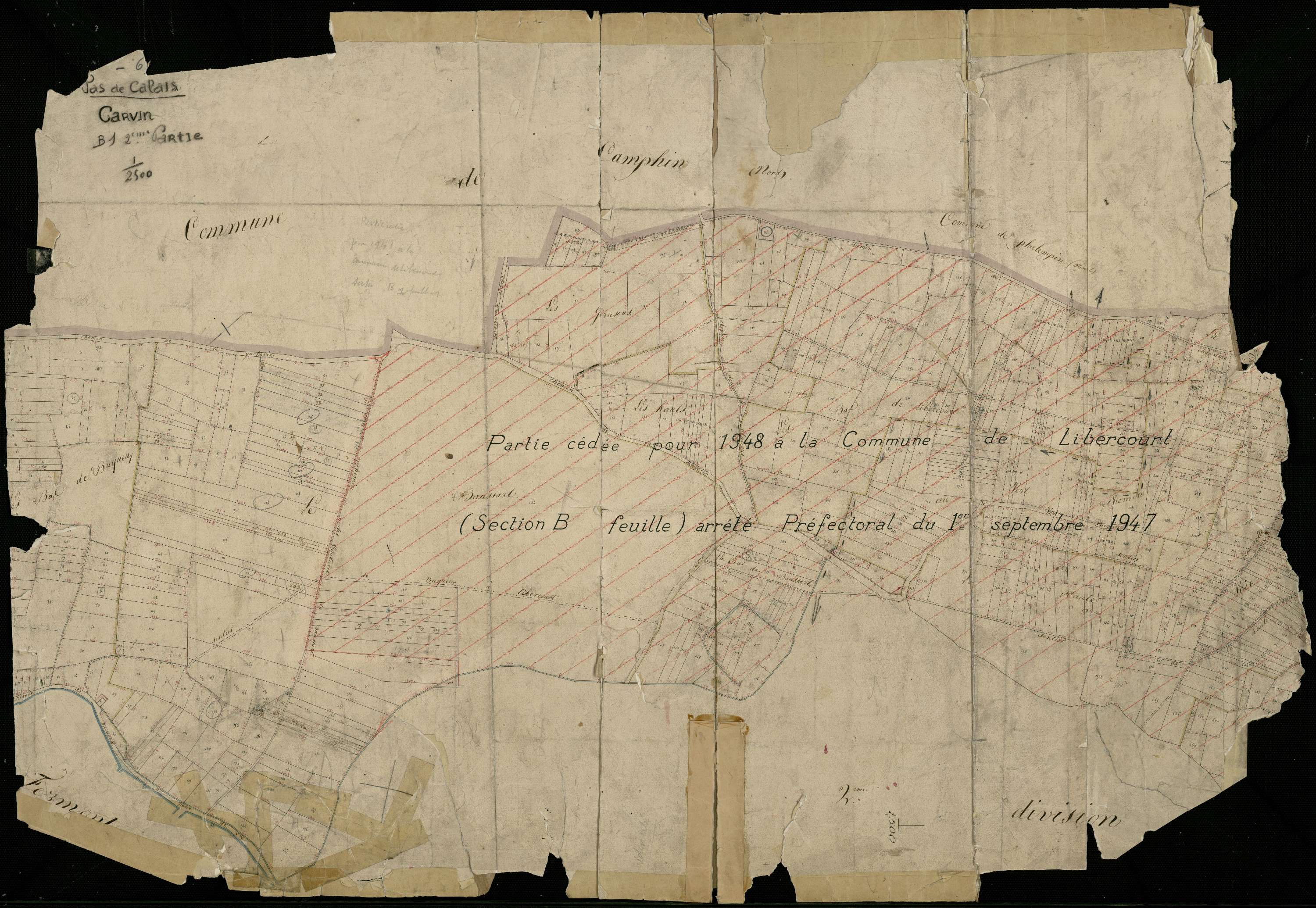 Libercourt - Ancienne section B de Libercourt, 1re feuille, 1re partie