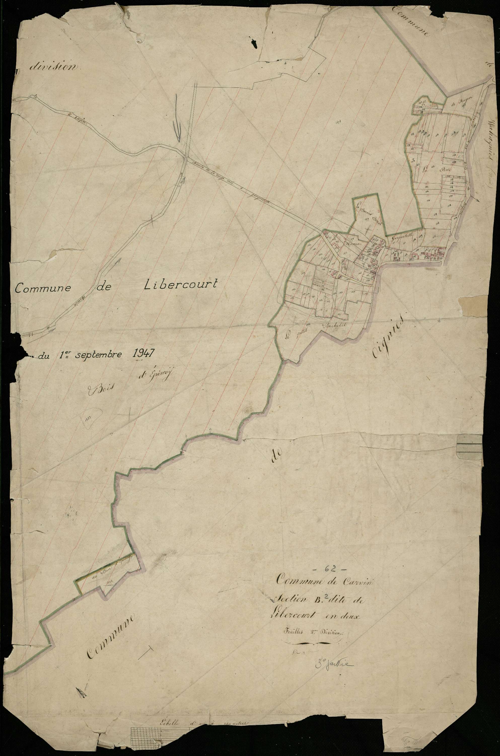 Libercourt - Ancienne section B de Libercourt, 2e feuille, 1re partie