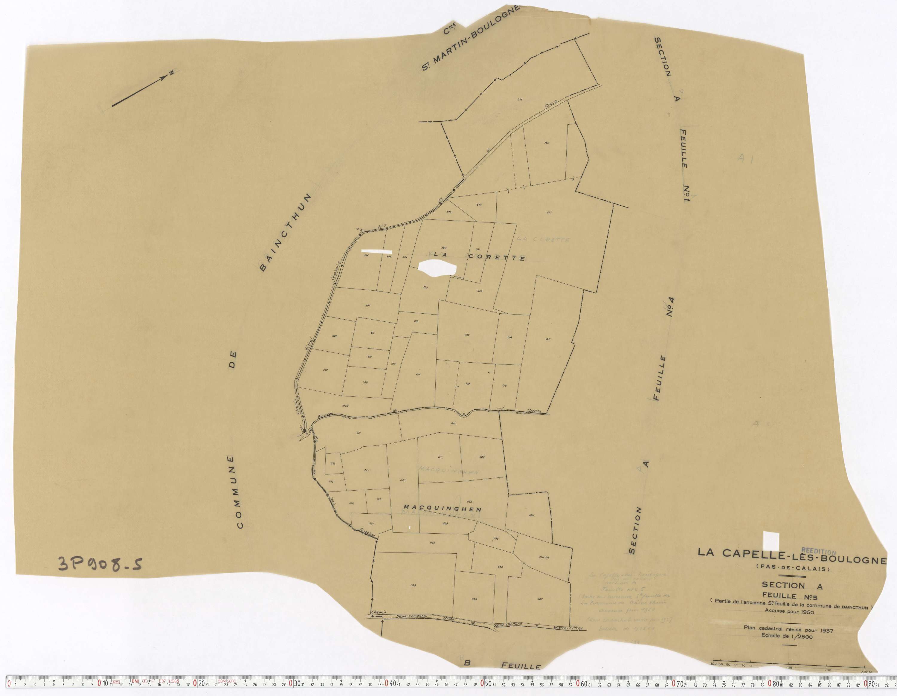 La Capelle-lès-Boulogne - Section A, feuille 5.