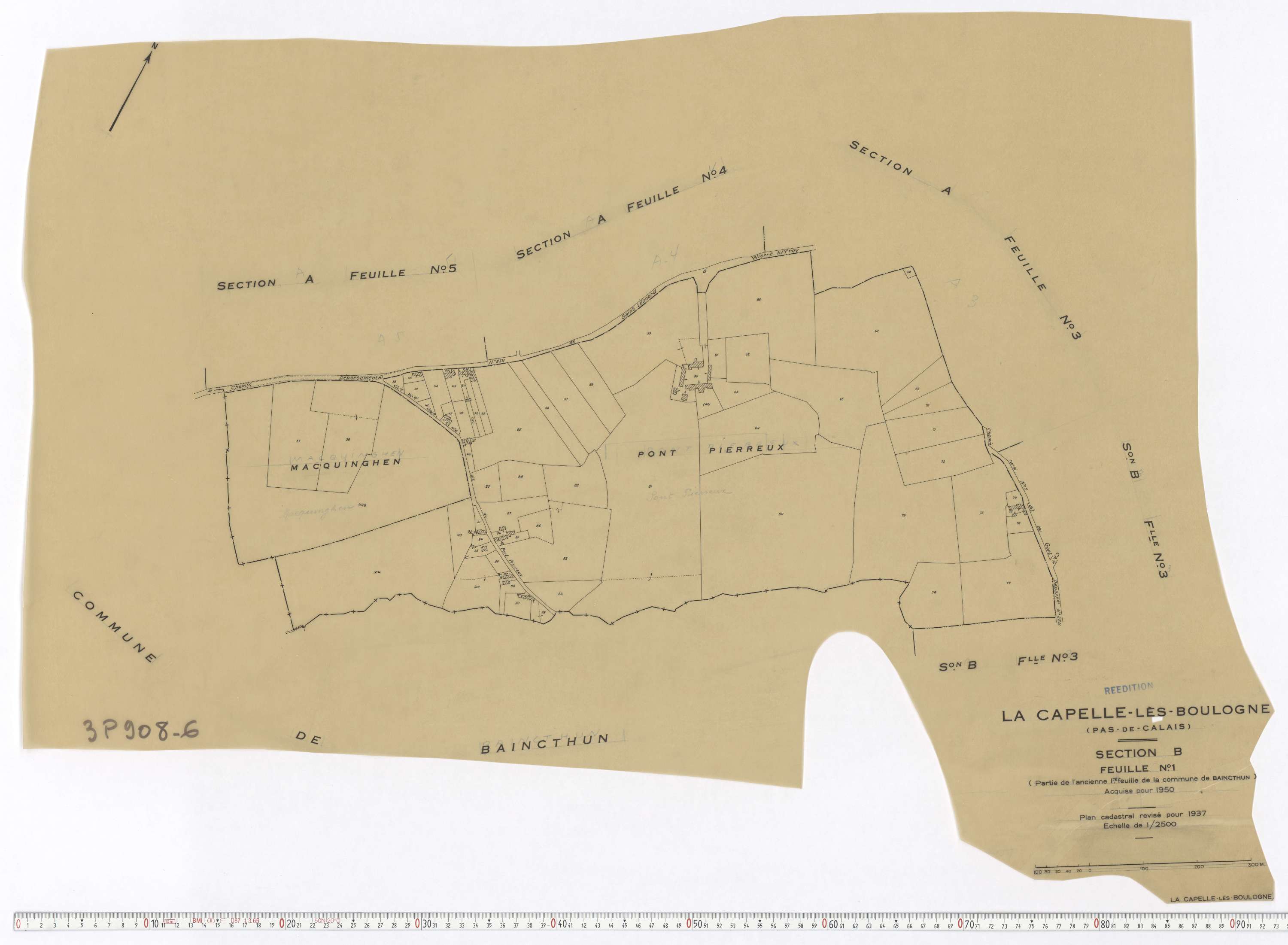 La Capelle-lès-Boulogne - Section B, feuille 1.