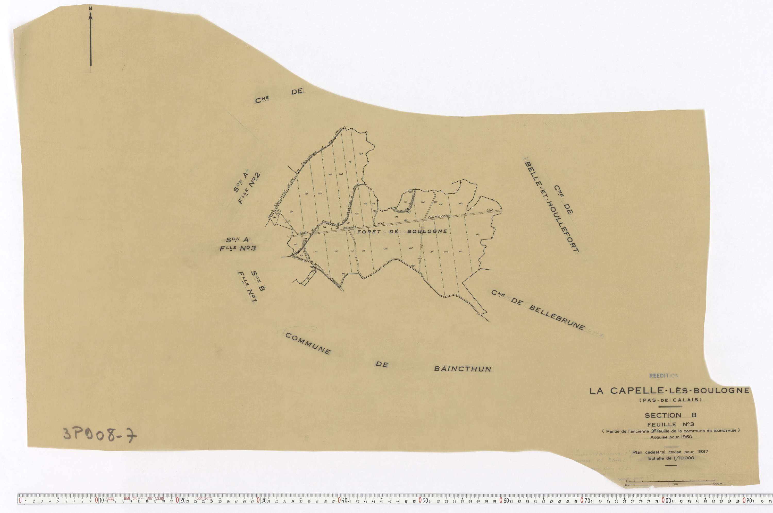 La Capelle-lès-Boulogne - Section B, feuille 3.