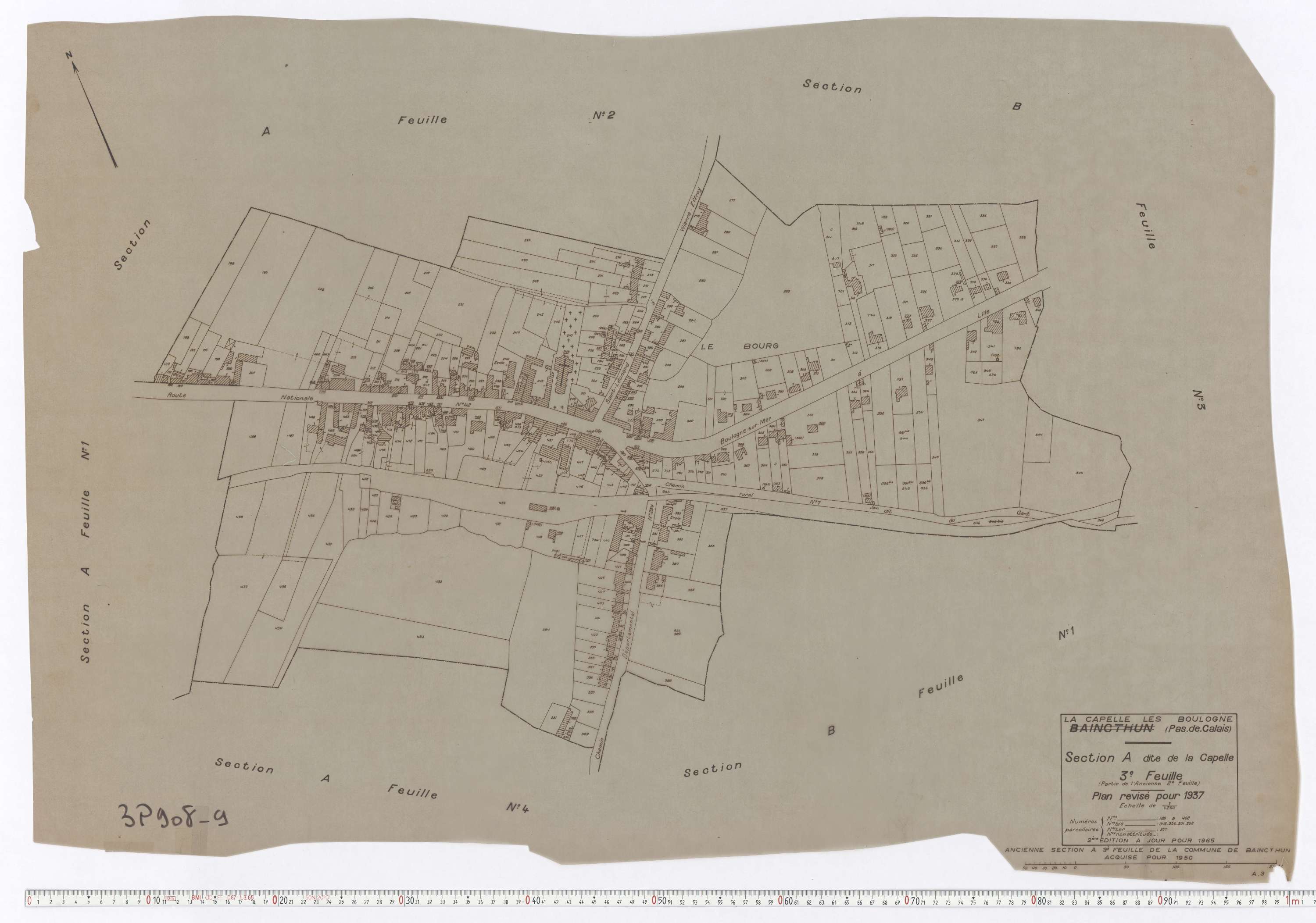 La Capelle-lès-Boulogne - Section A, feuille 3.