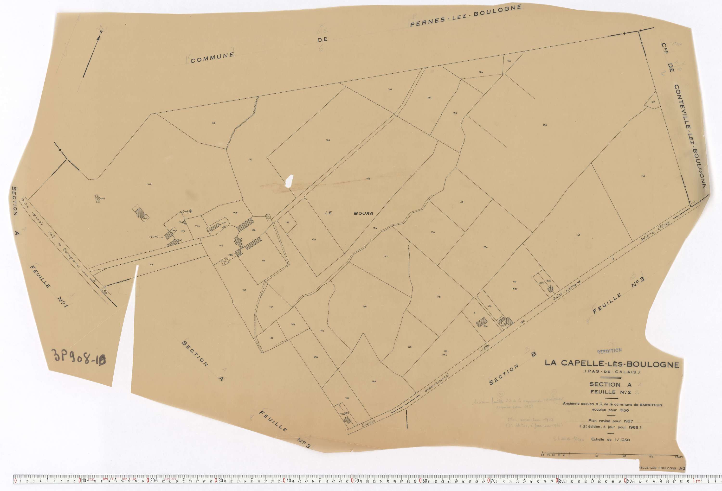 La Capelle-lès-Boulogne - Section A, feuille 2.