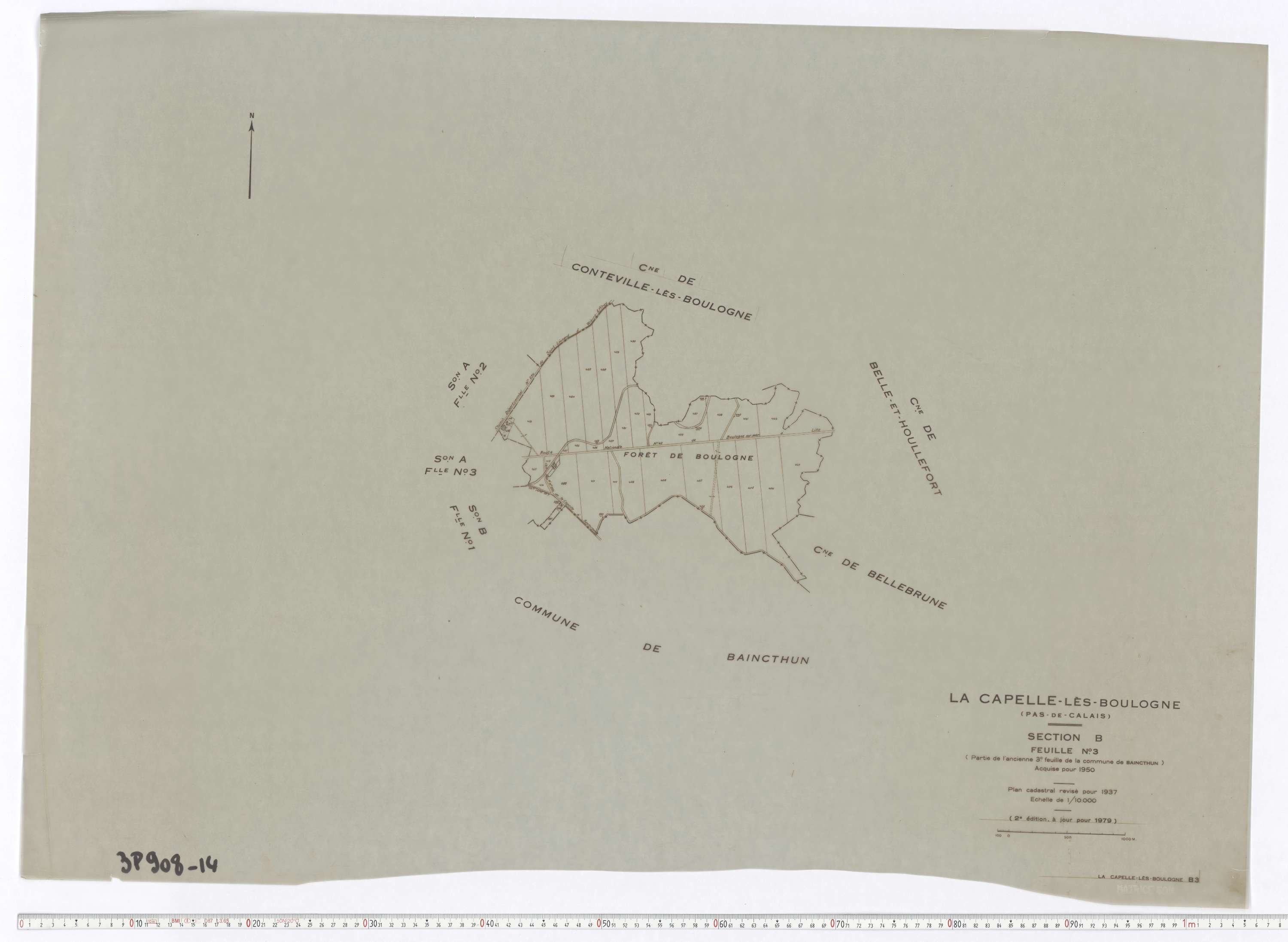 La Capelle-lès-Boulogne - Section B, feuille 3.