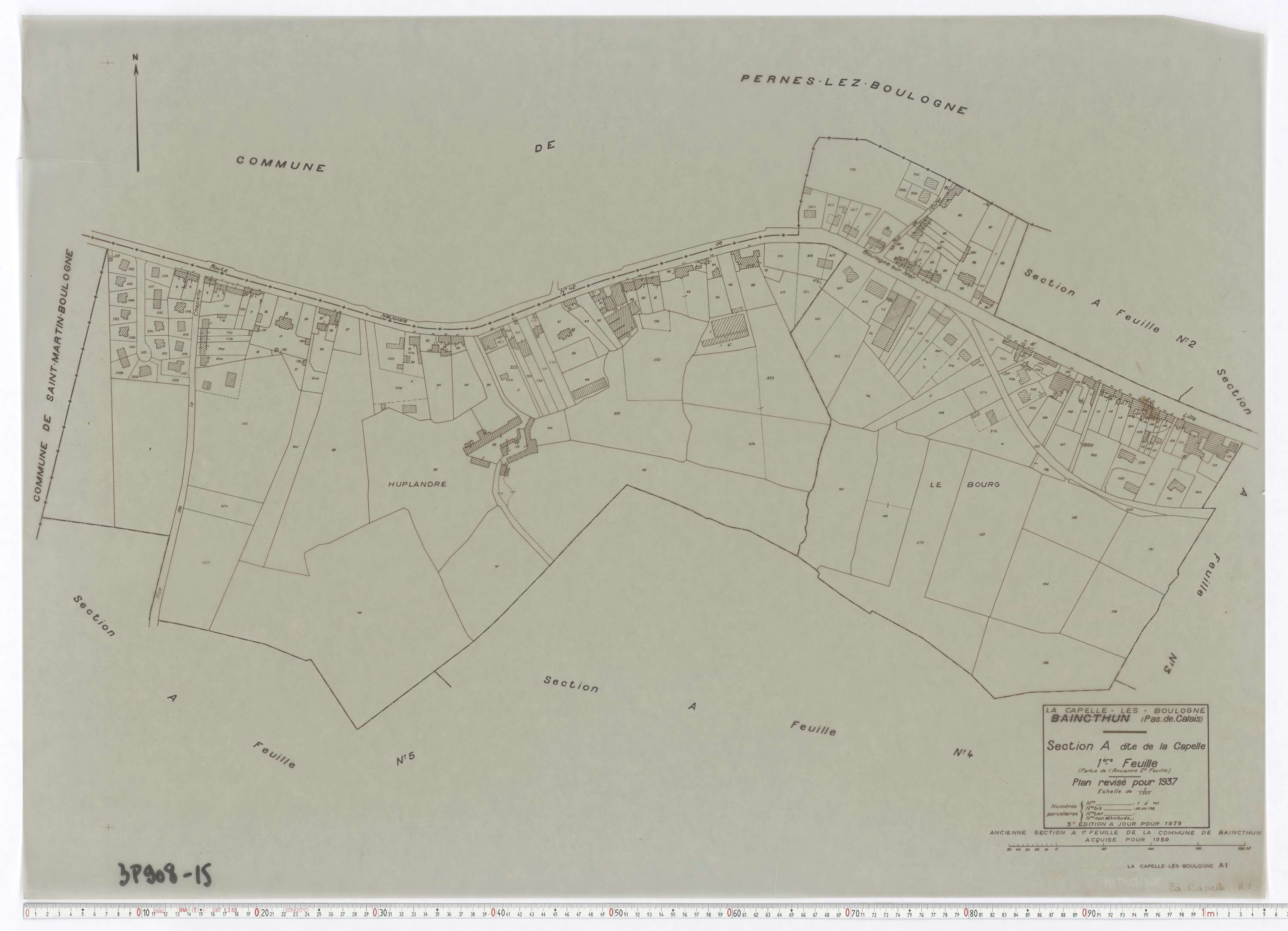 La Capelle-lès-Boulogne - Section A, feuille 1.