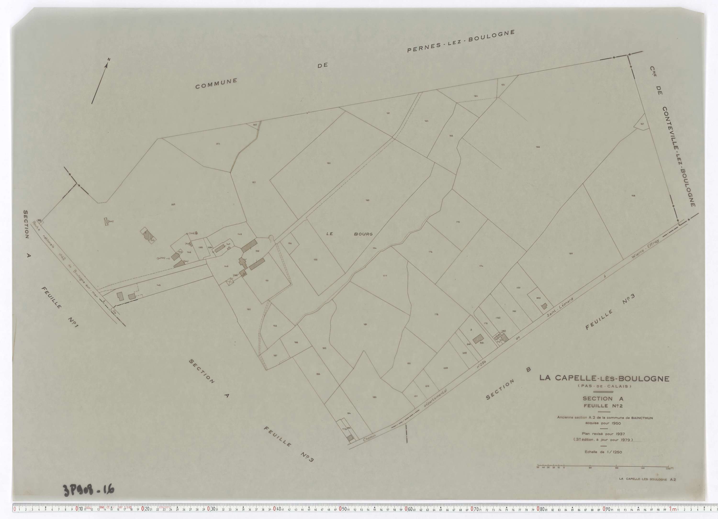 La Capelle-lès-Boulogne - Section A, feuille 2.