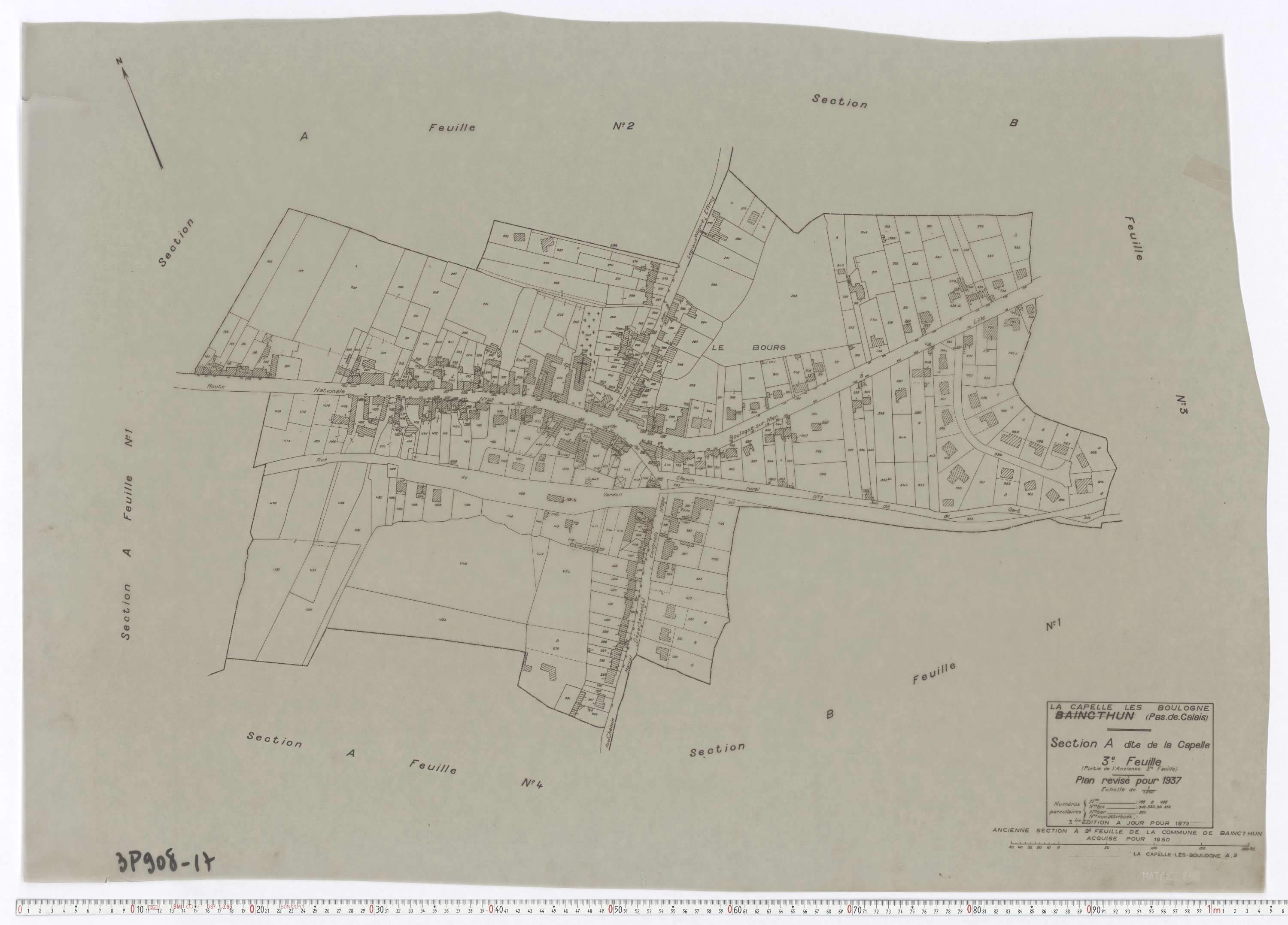 La Capelle-lès-Boulogne - Section A, feuille 3.