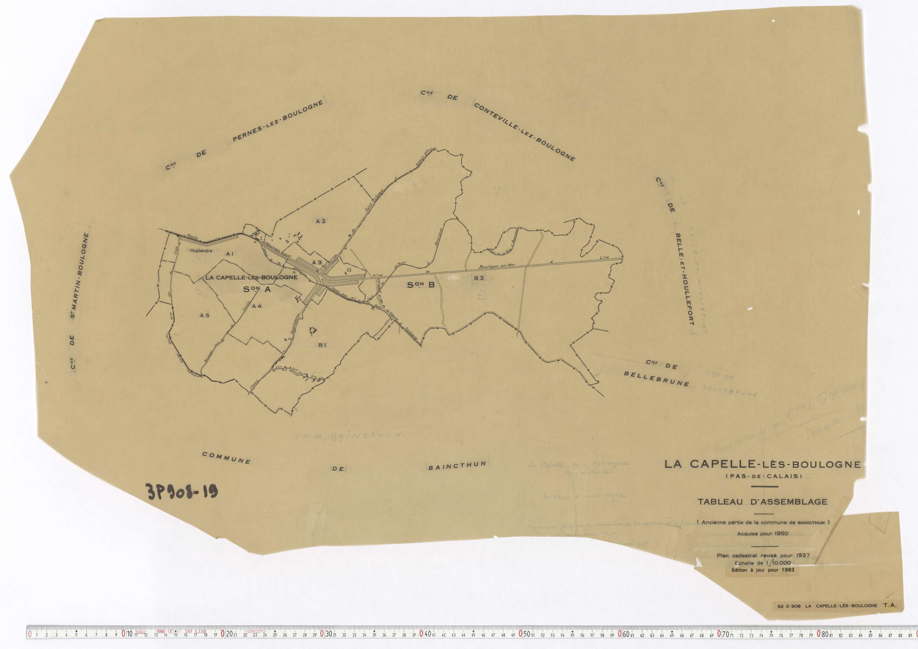 La Capelle-lès-Boulogne - Tableau d'assemblage.