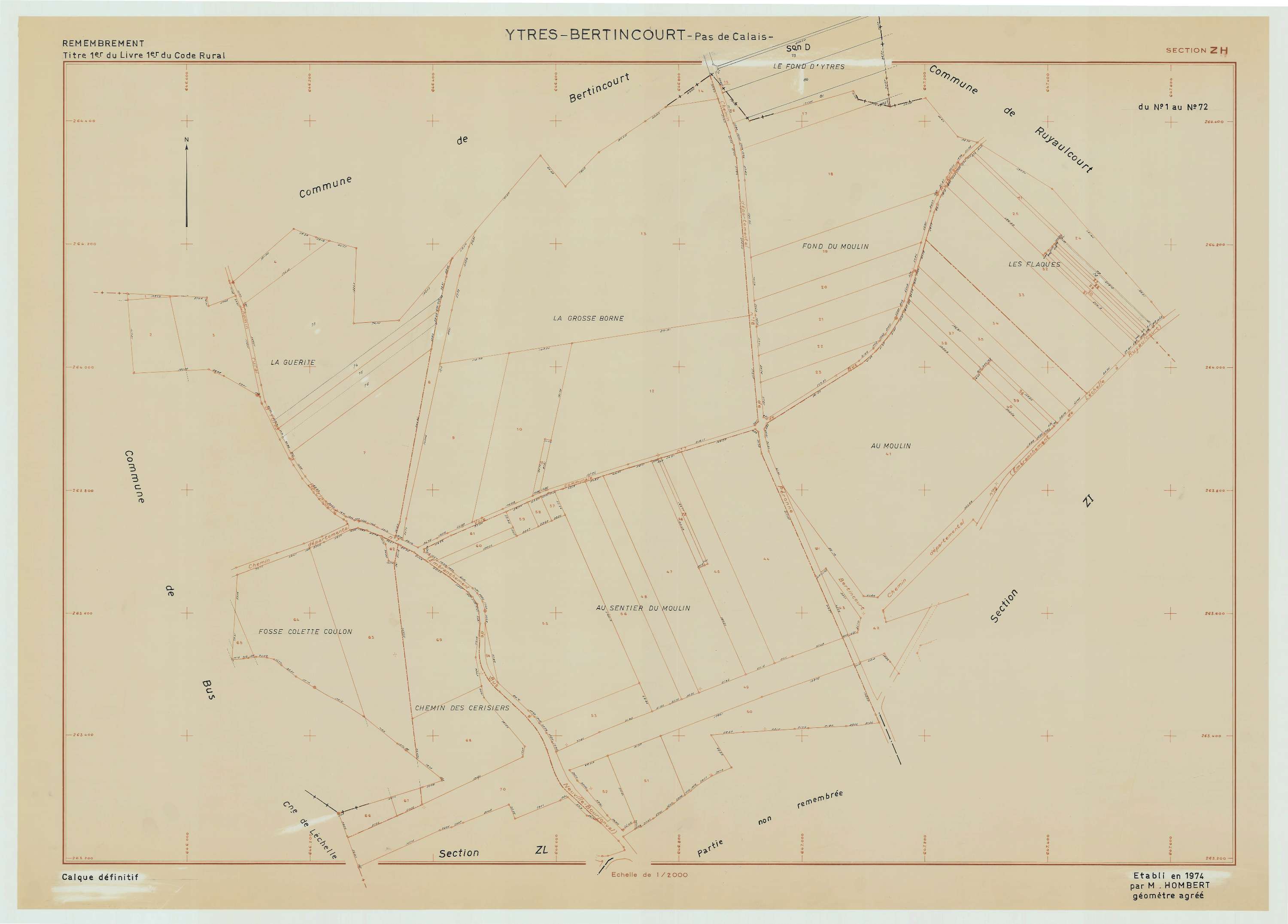 Ytres - Plan de remembrement : section ZH.