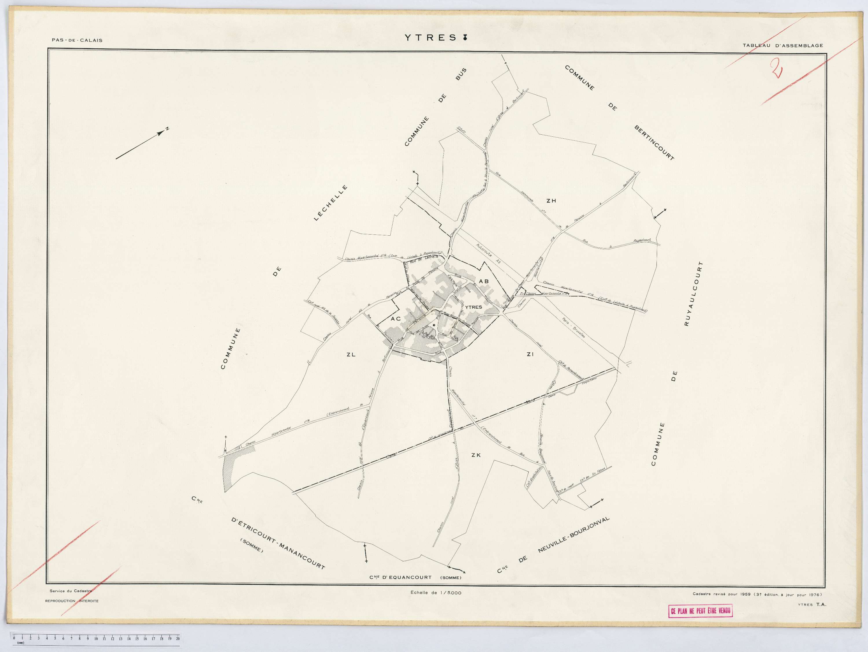 Ytres - Tableau d'assemblage.