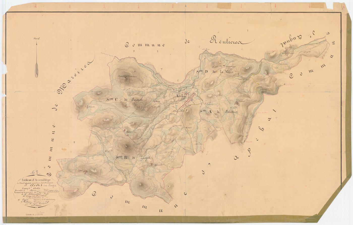 Ardes - 54 Fi 48      Tableau d'assemblage du plan cadastral parcellaire de la commune d'Ardes