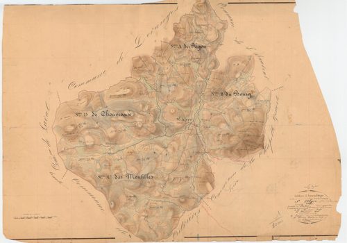 Arlanc - 55 FI 822      Tableau d'assemblage du plan cadastral parcellaire de la commune de Saint-Alyre-d'Arlanc