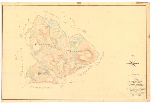 Ars-les-Favets - 53 FI 25      Tableau d'assemblage du plan cadastral parcellaire de la commune d'Ars-Les-Favets