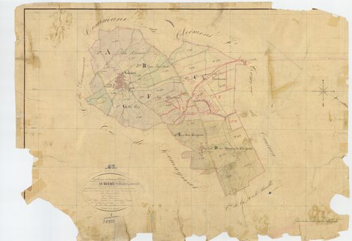 Aubière - 51 FI 1      Tableau d'assemblage du plan cadastral parcellaire de la commune d'Aubière-Pérignat lès Sarliève