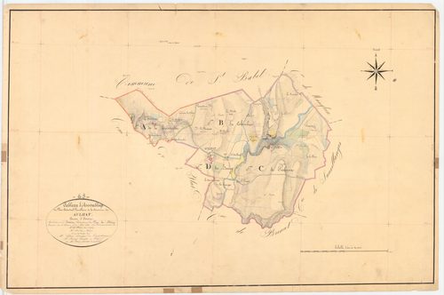 Aulhat-Saint-Privat - 54 Fi 63      Tableau d'assemblage du plan cadastral parcellaire de la commune d'Aulhat