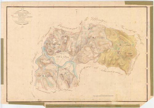 Auzat-la-Combelle - 54 Fi 70      Tableau d'assemblage du plan cadastral parcellaire de la commune d'Auzat-sur-Allier