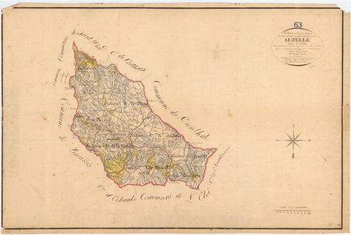 Auzelles - 55 FI 92      Tableau d'assemblage du plan cadastral parcellaire de la commune d'Auzelles