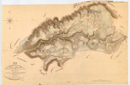 Avèze - 54 Fi 85      Tableau d'assemblage du plan cadastral parcellaire de la commune d'Avèze