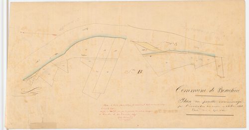 Beaulieu - 54 Fi 131      Plan des parcelles endommagées par l'inondation d'octobre 1846